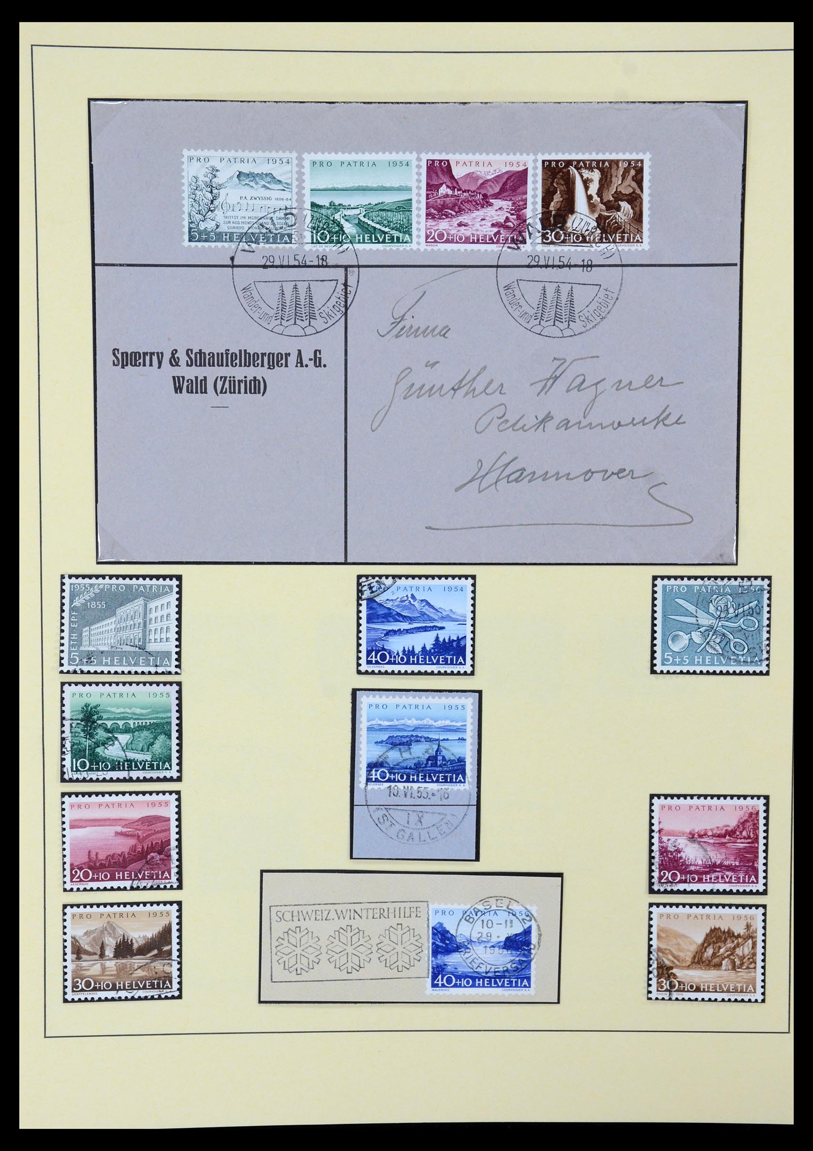 35668 045 - Stamp Collection 35668 Switzerland Pro Juventute and Pro Patria 1910-197