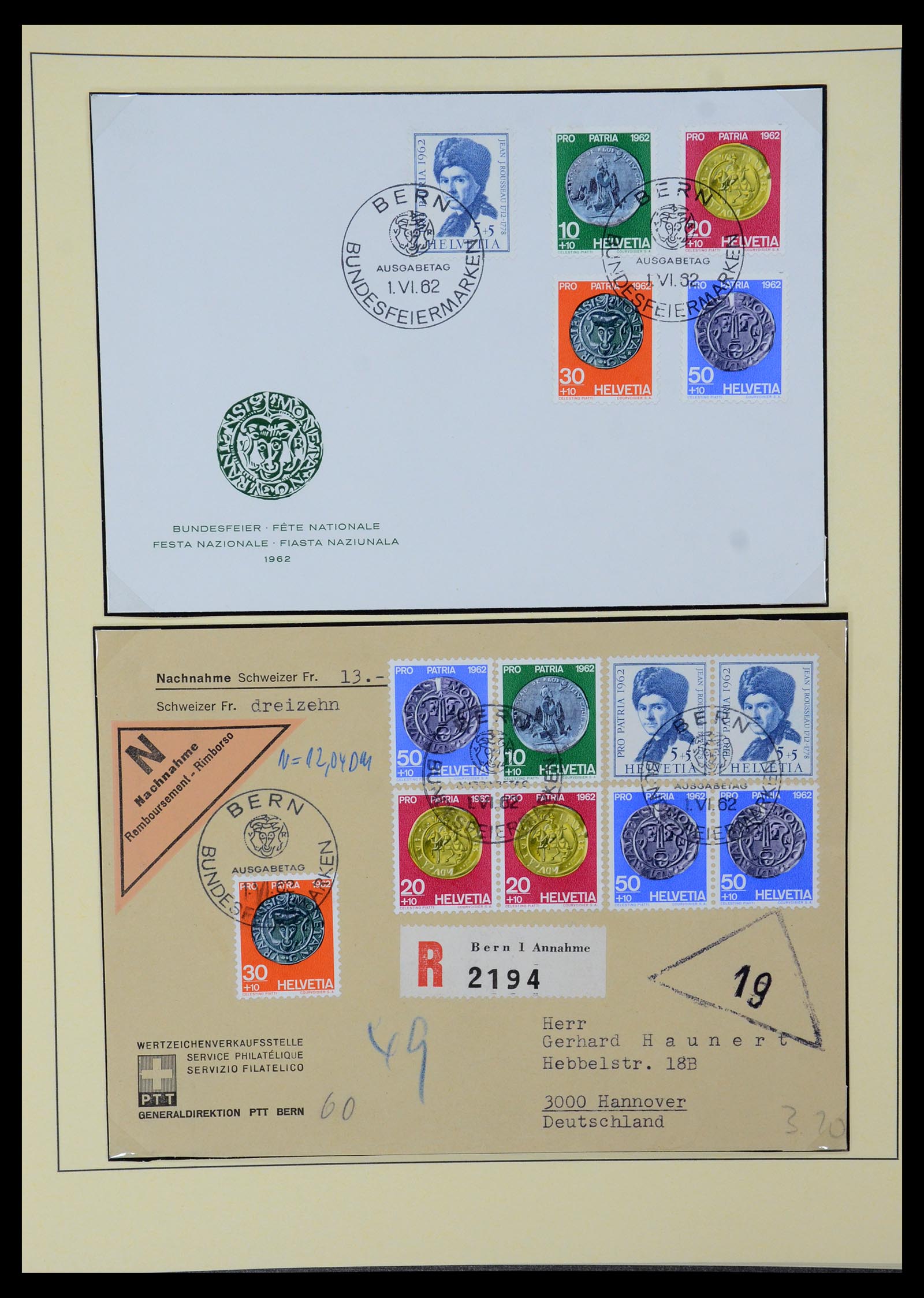 35668 050 - Stamp Collection 35668 Switzerland Pro Juventute and Pro Patria 1910-197