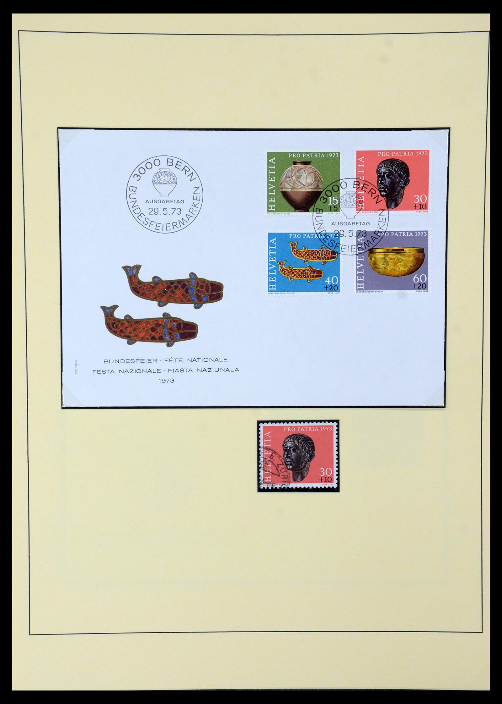 35668 061 - Stamp Collection 35668 Switzerland Pro Juventute and Pro Patria 1910-197