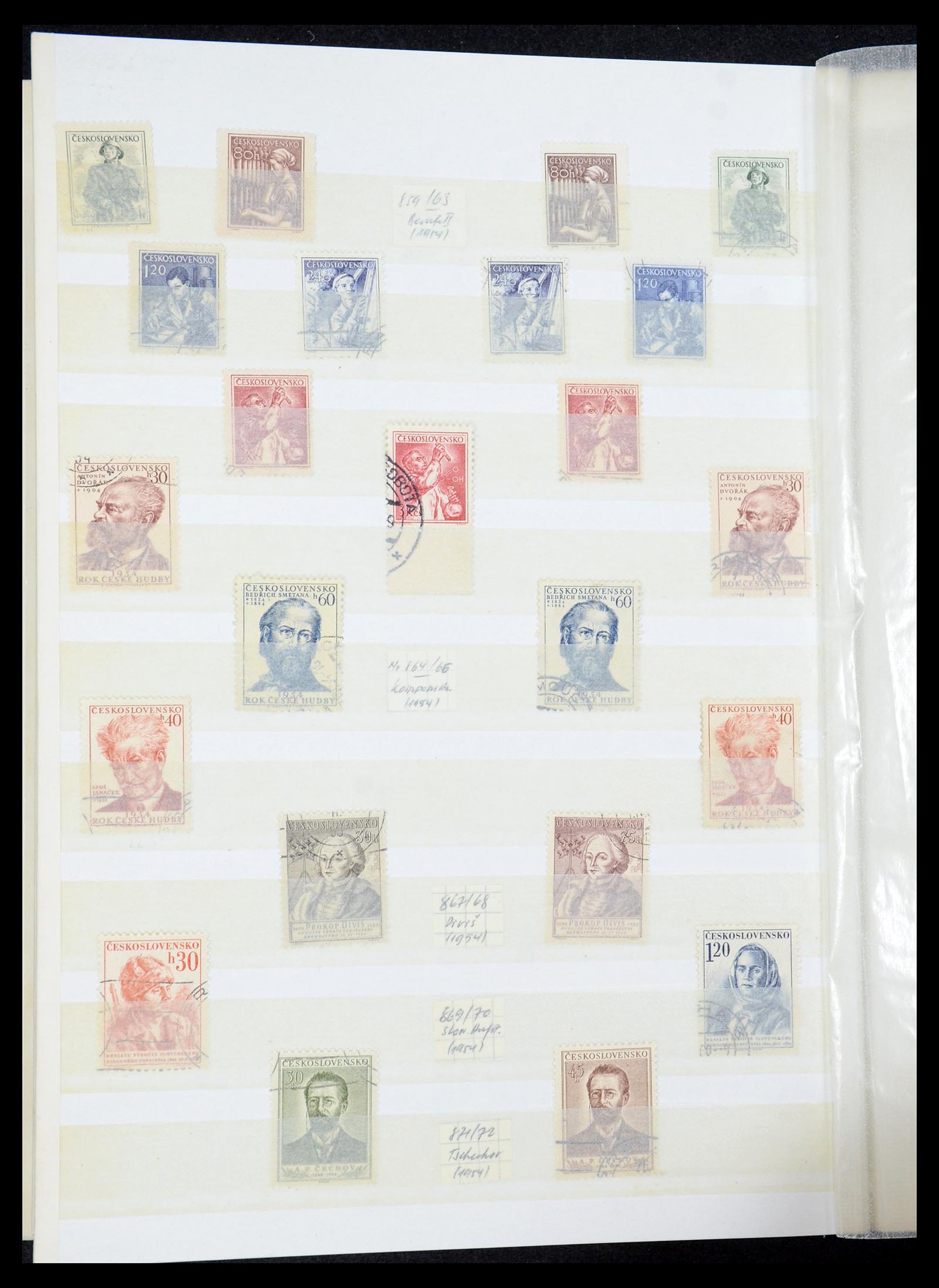 35672 077 - Postzegelverzameling 35672 Tsjechoslowakije 1918-1970.