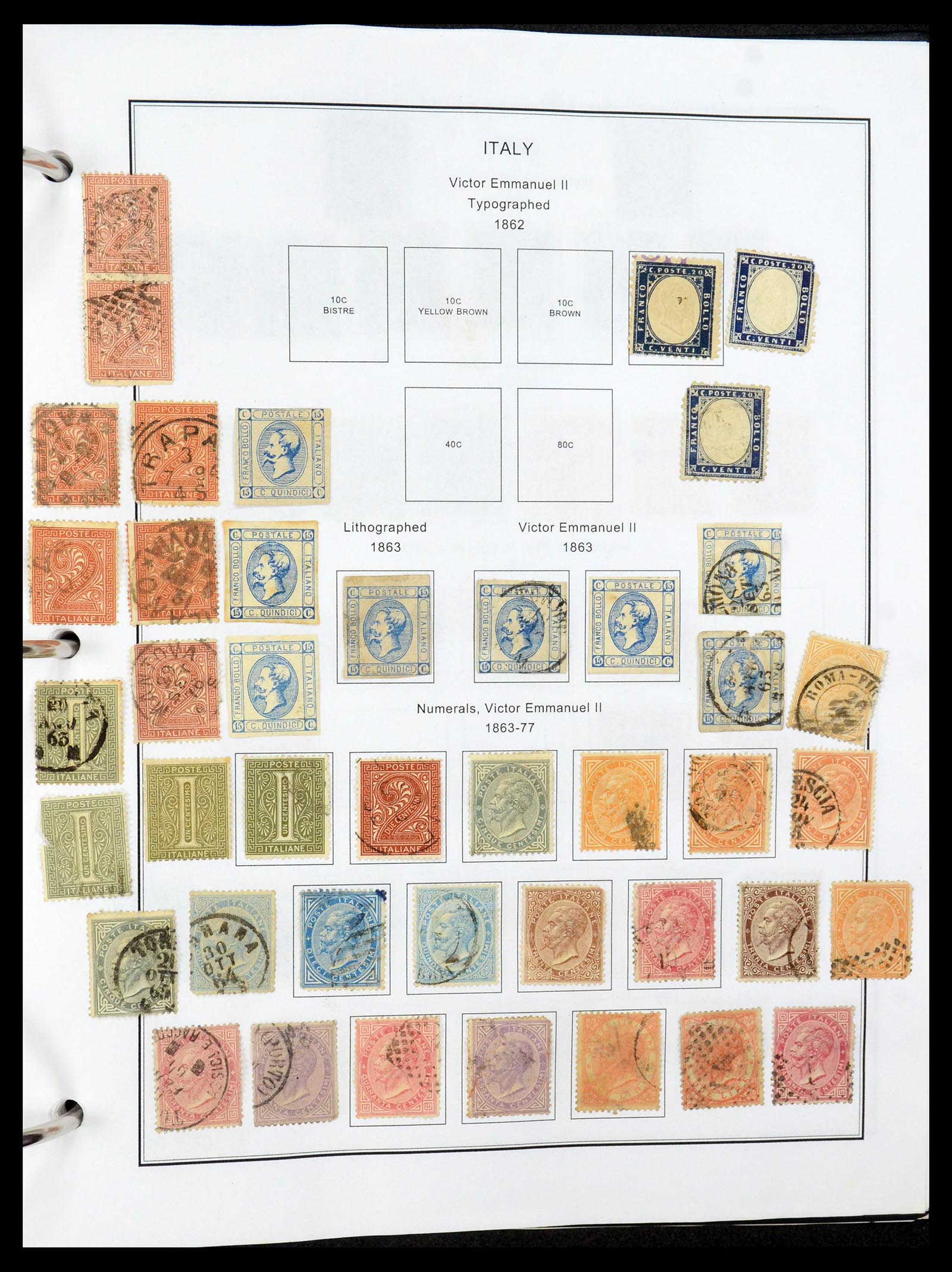 35680 013 - Postzegelverzameling 35680 Italië en gebieden 1851-1949.