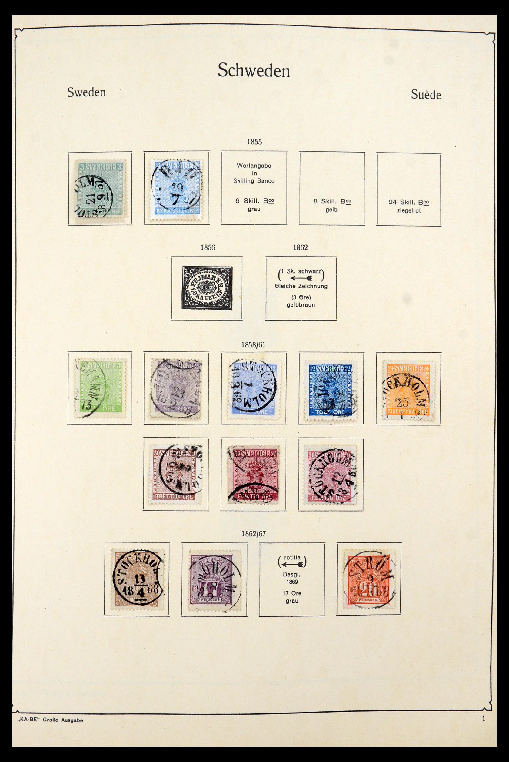 35687 001 - Postzegelverzameling 35687 Zweden 1855-2013.
