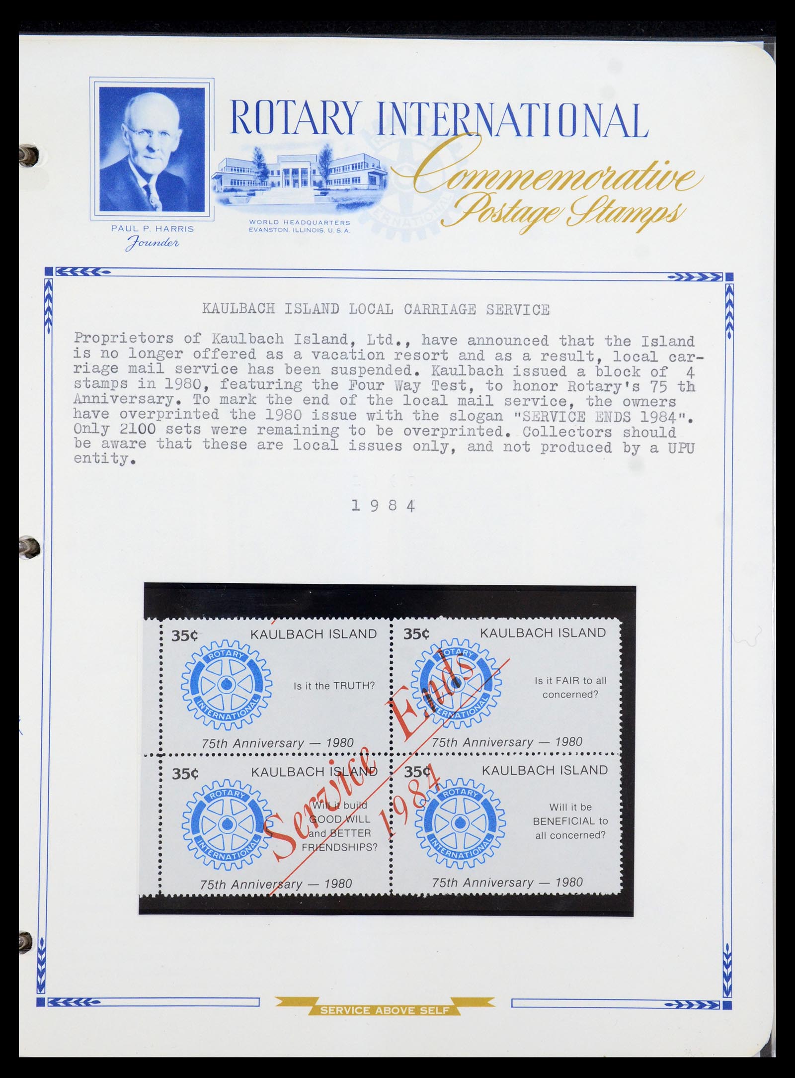 35694 008 - Stamp Collection 35694 Thematics Rotary 1930-2009.