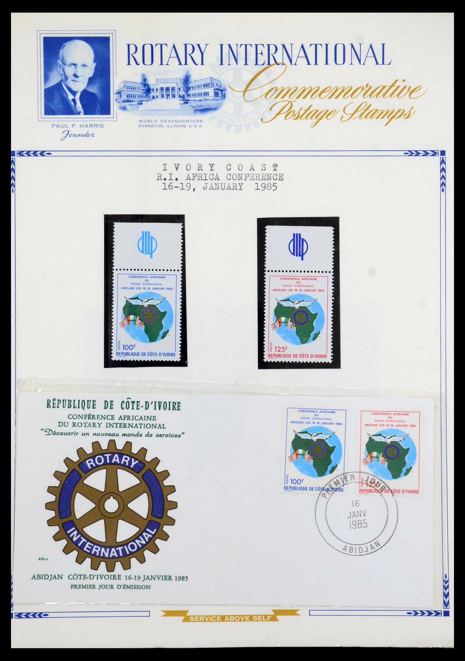 35694 010 - Postzegelverzameling 35694 Motief Rotary 1930-2009.