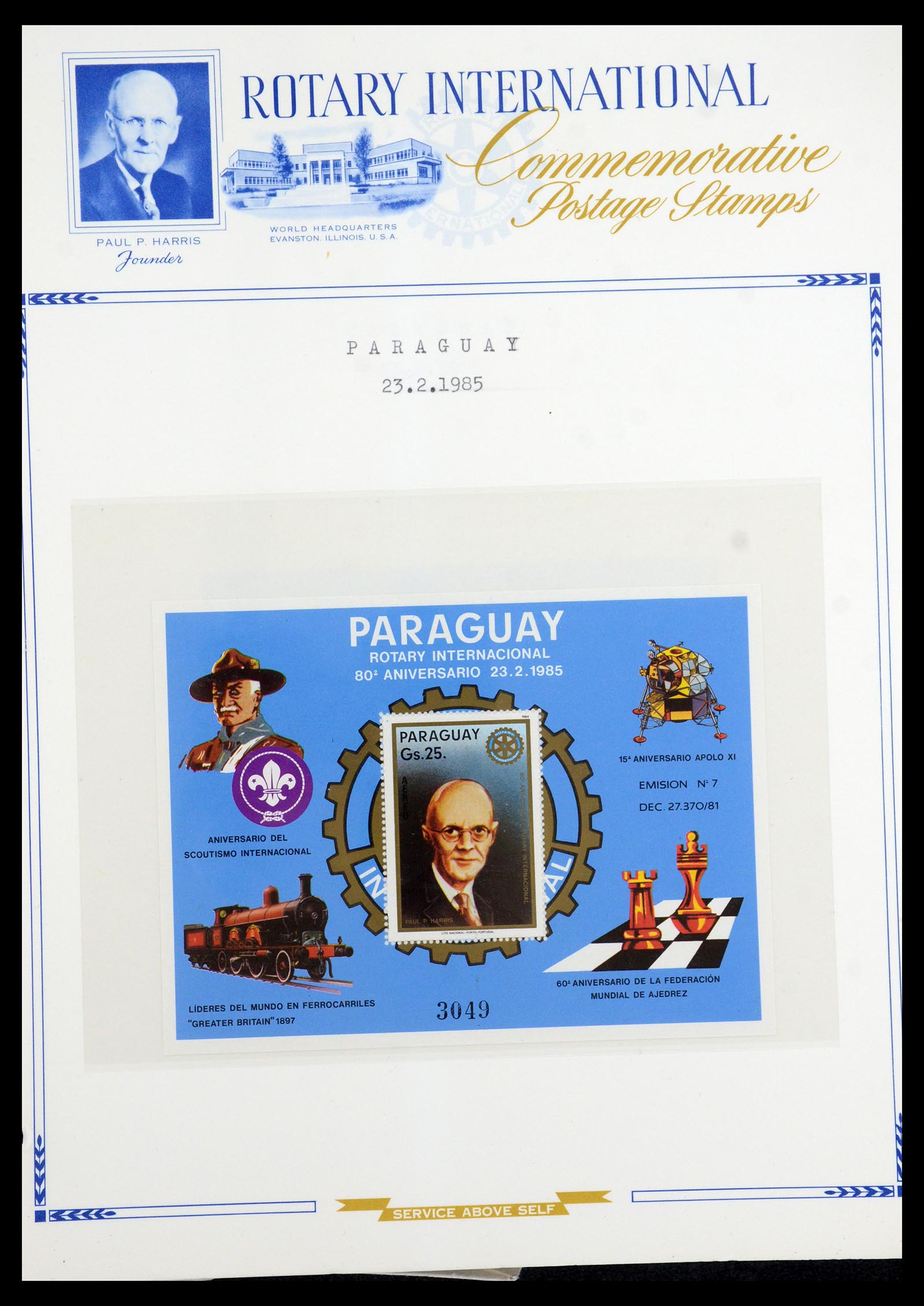 35694 011 - Postzegelverzameling 35694 Motief Rotary 1930-2009.