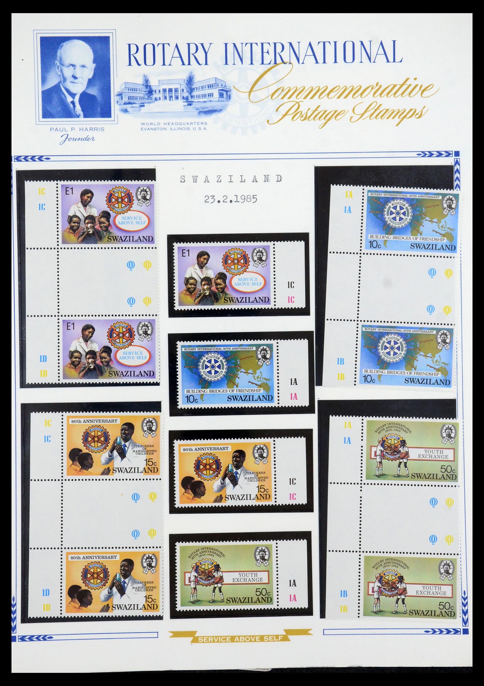 35694 013 - Postzegelverzameling 35694 Motief Rotary 1930-2009.