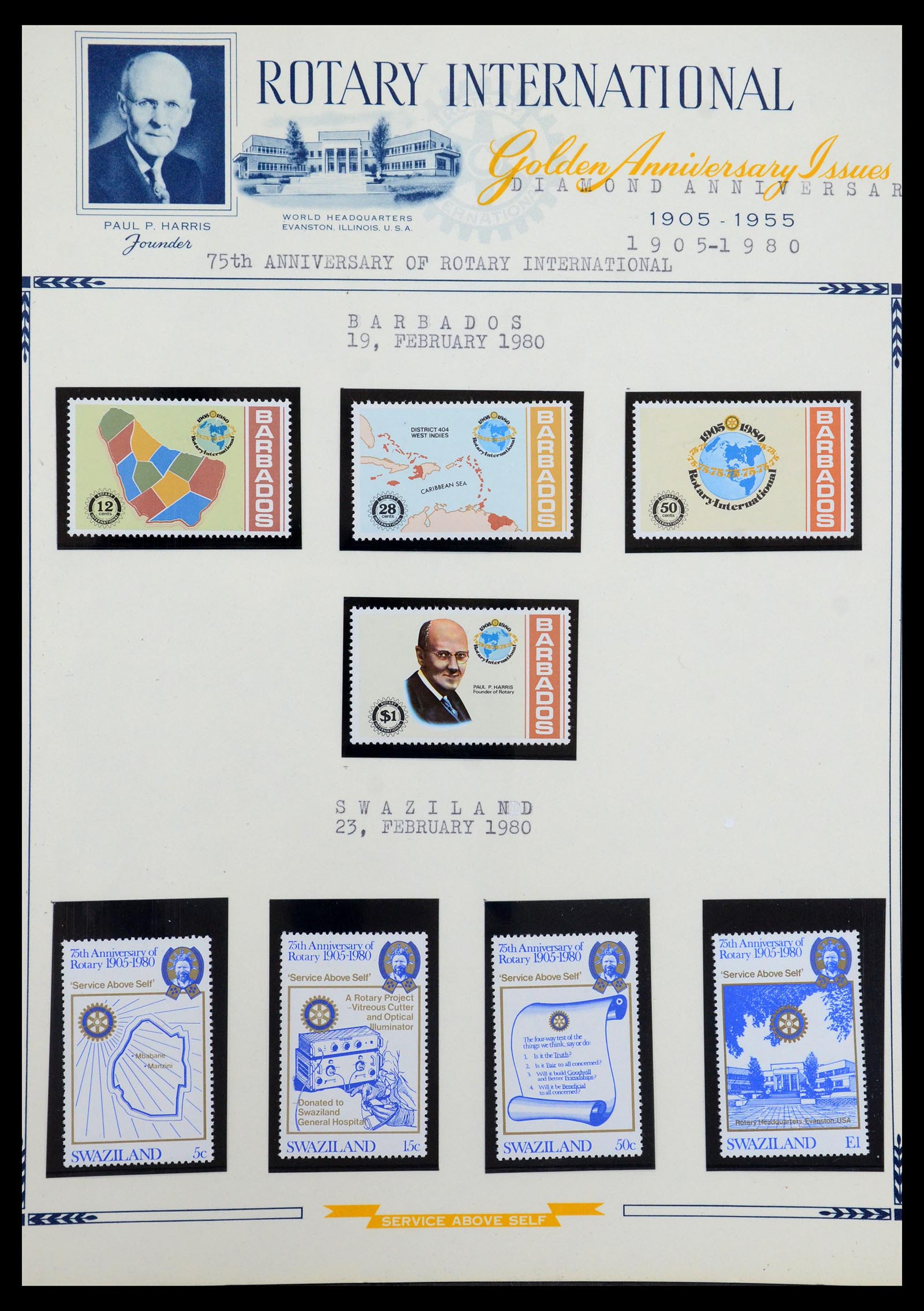 35694 037 - Postzegelverzameling 35694 Motief Rotary 1930-2009.
