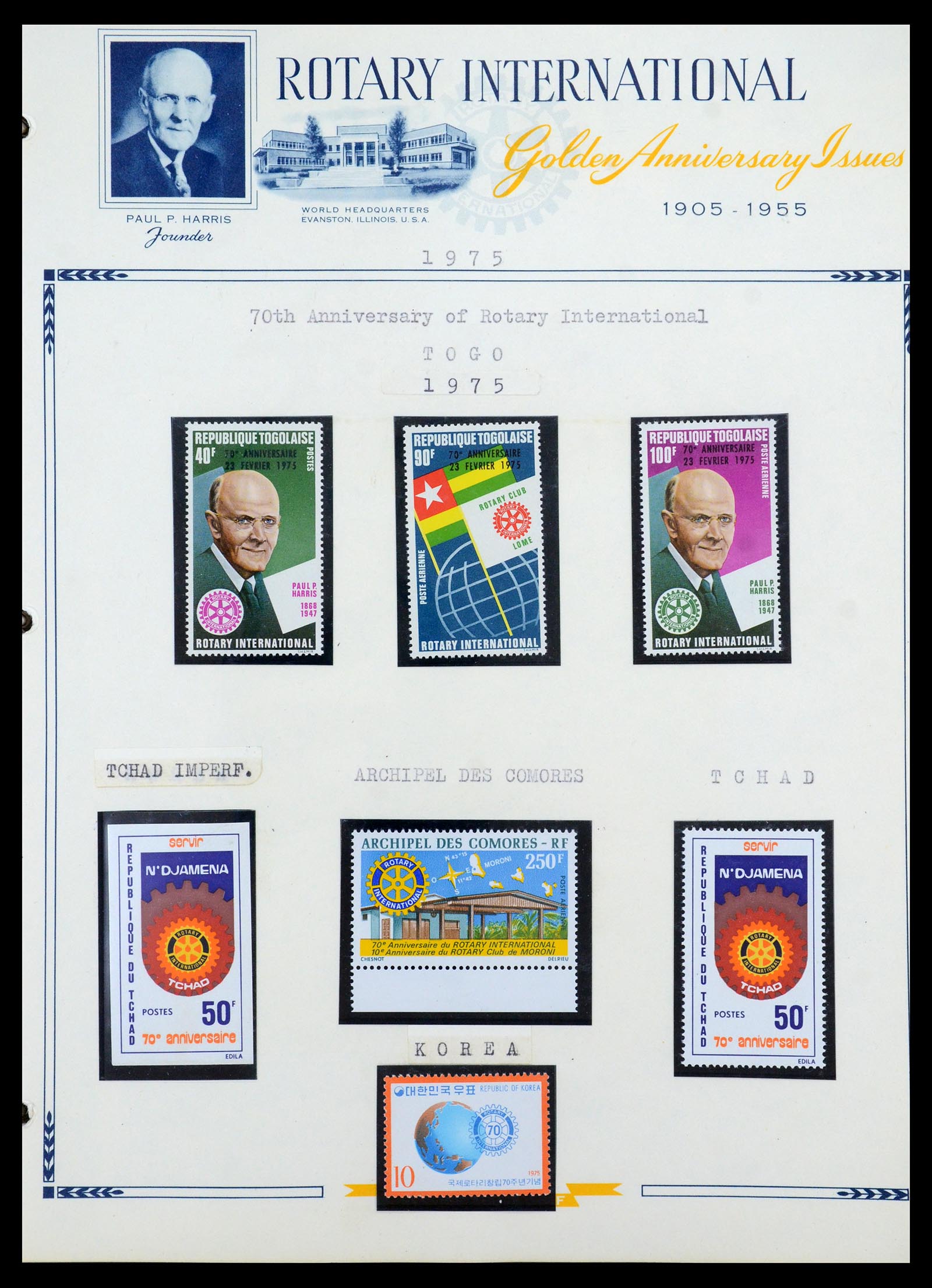 35694 067 - Postzegelverzameling 35694 Motief Rotary 1930-2009.