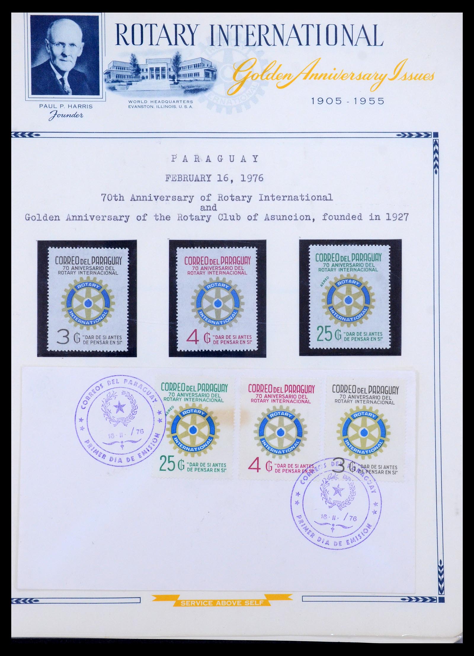 35694 070 - Postzegelverzameling 35694 Motief Rotary 1930-2009.