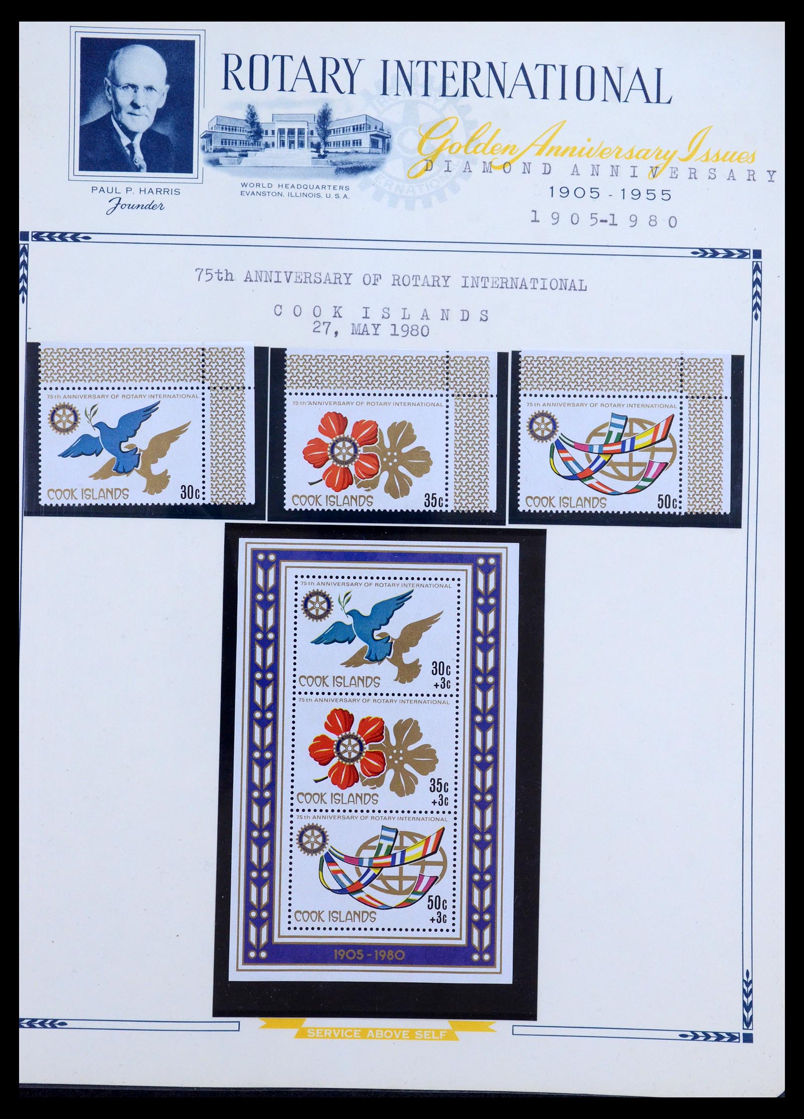 35694 076 - Postzegelverzameling 35694 Motief Rotary 1930-2009.
