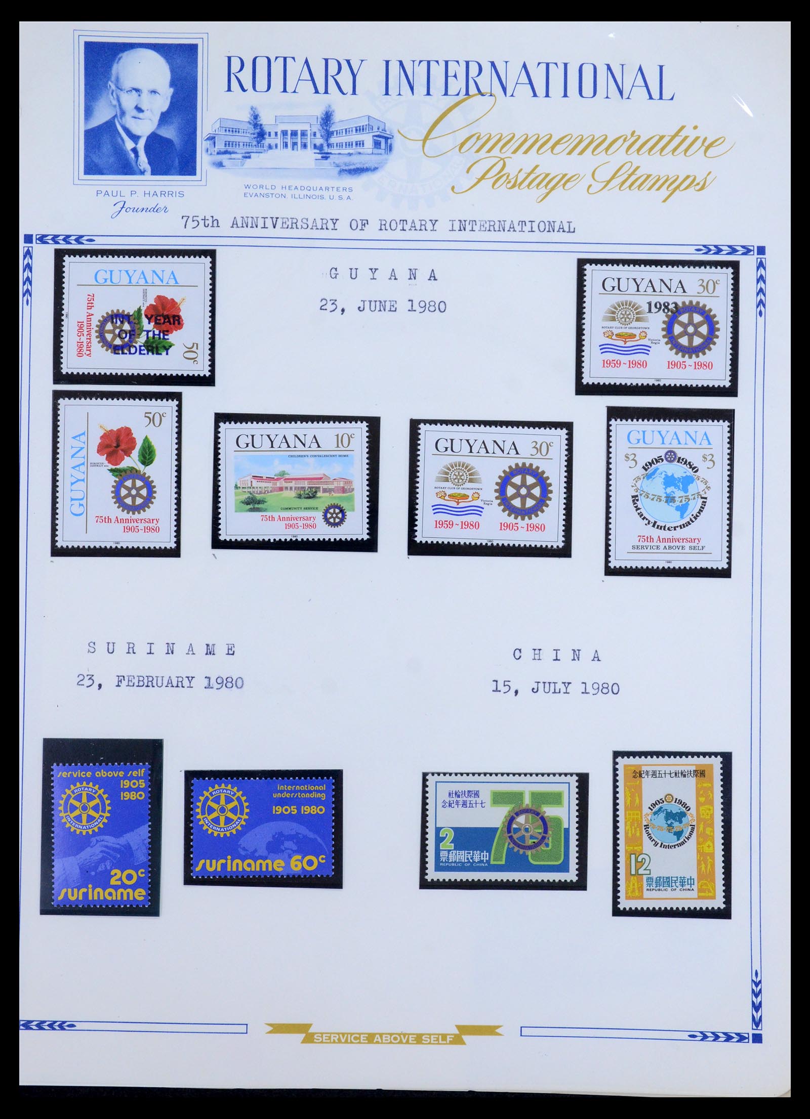 35694 078 - Postzegelverzameling 35694 Motief Rotary 1930-2009.