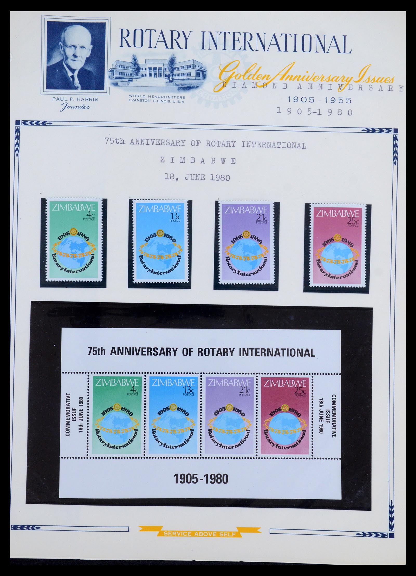 35694 079 - Postzegelverzameling 35694 Motief Rotary 1930-2009.