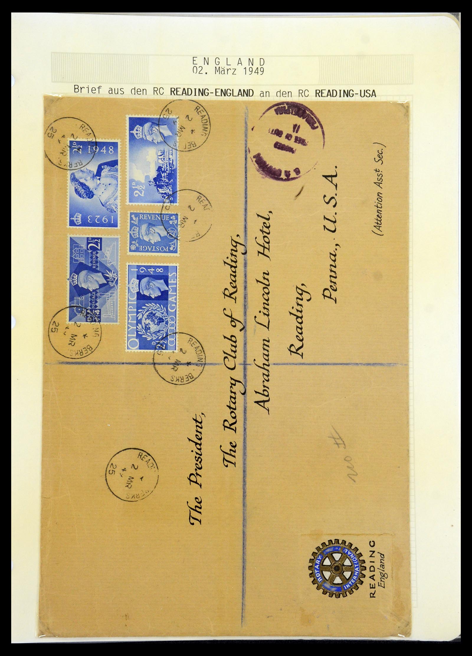 35694 097 - Postzegelverzameling 35694 Motief Rotary 1930-2009.