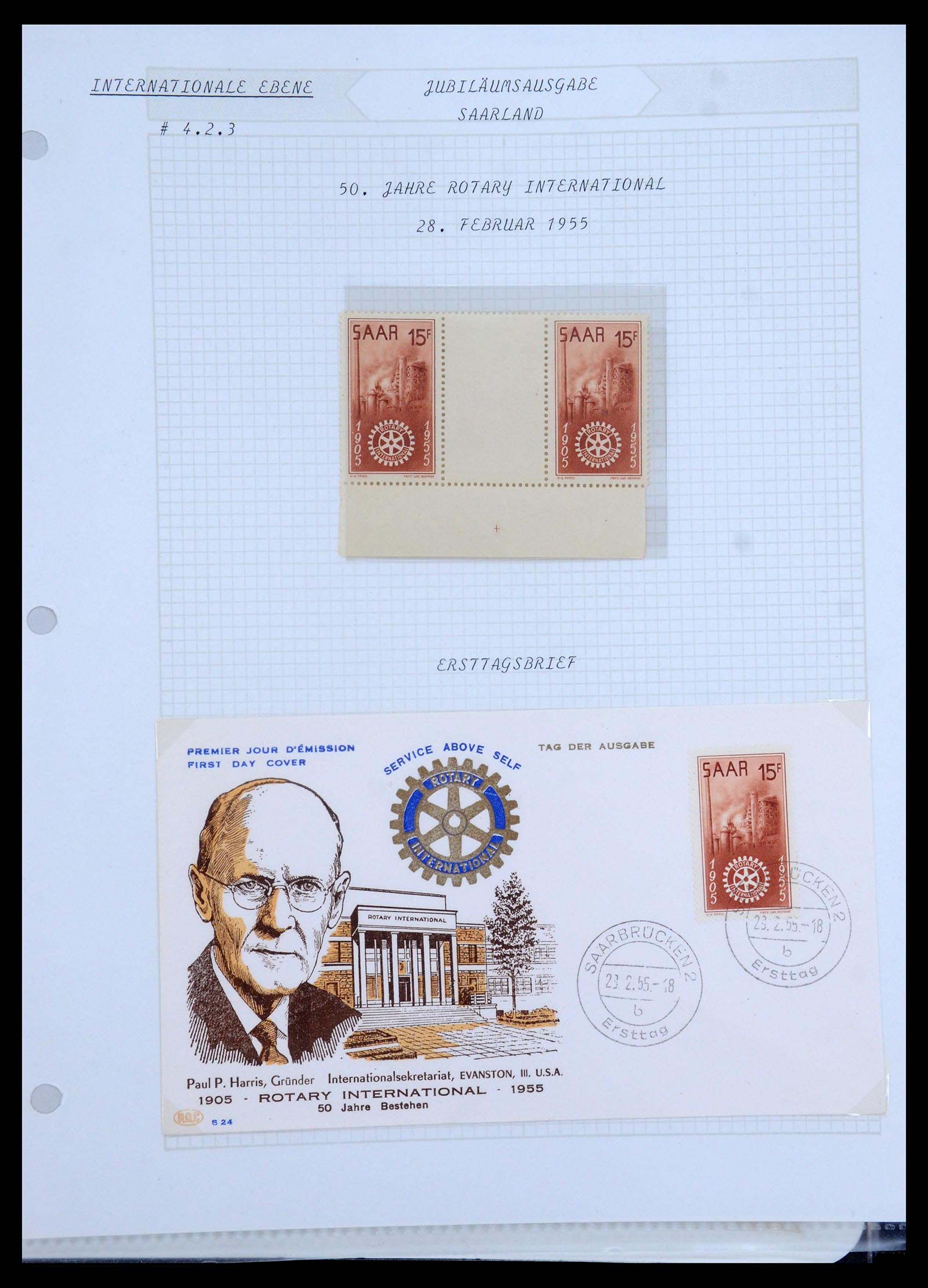 35694 100 - Postzegelverzameling 35694 Motief Rotary 1930-2009.
