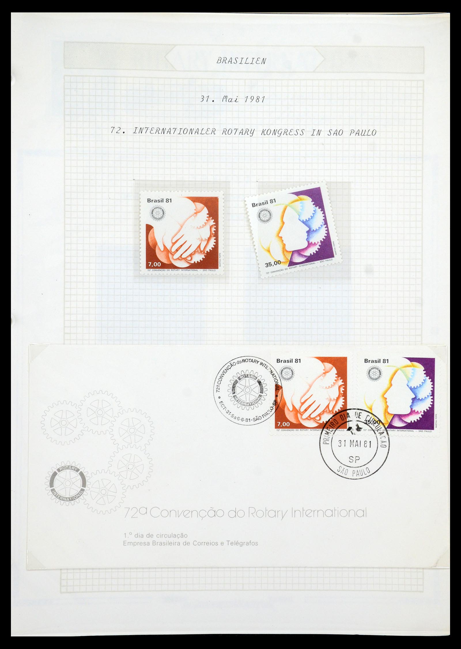 35694 633 - Postzegelverzameling 35694 Motief Rotary 1930-2009.