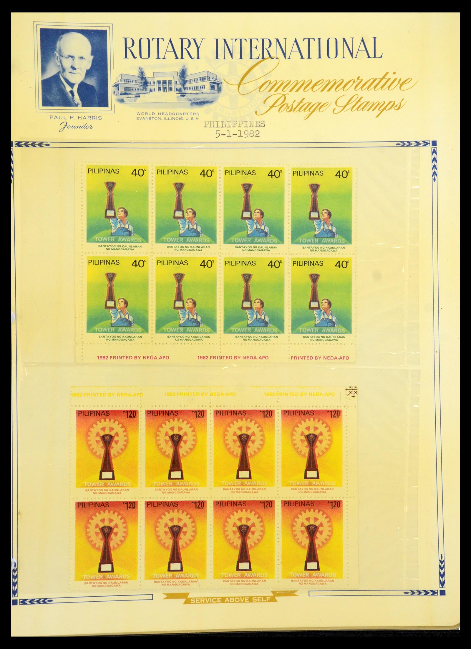 35694 640 - Postzegelverzameling 35694 Motief Rotary 1930-2009.