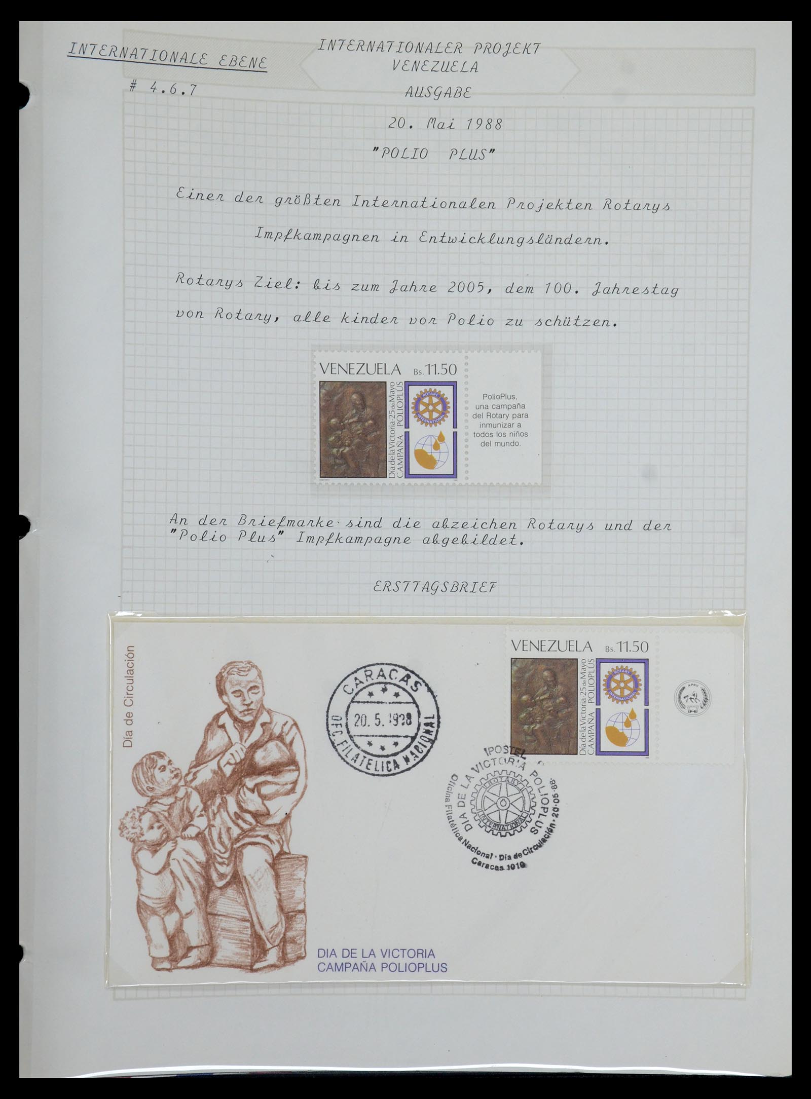 35694 702 - Postzegelverzameling 35694 Motief Rotary 1930-2009.