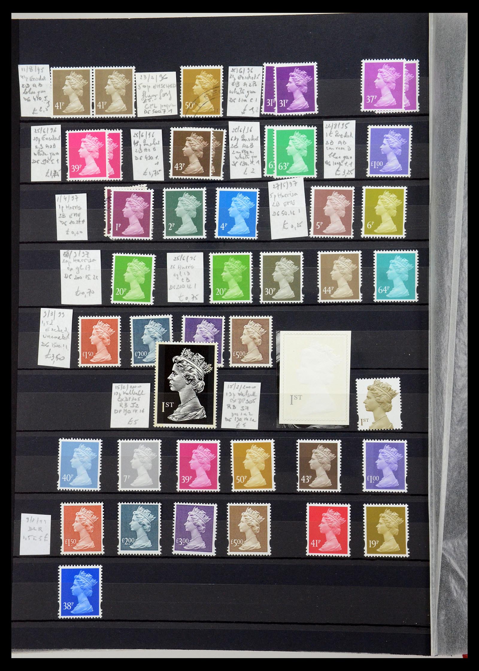 35700 761 - Postzegelverzameling 35700 Engeland machins 1971-2018!!