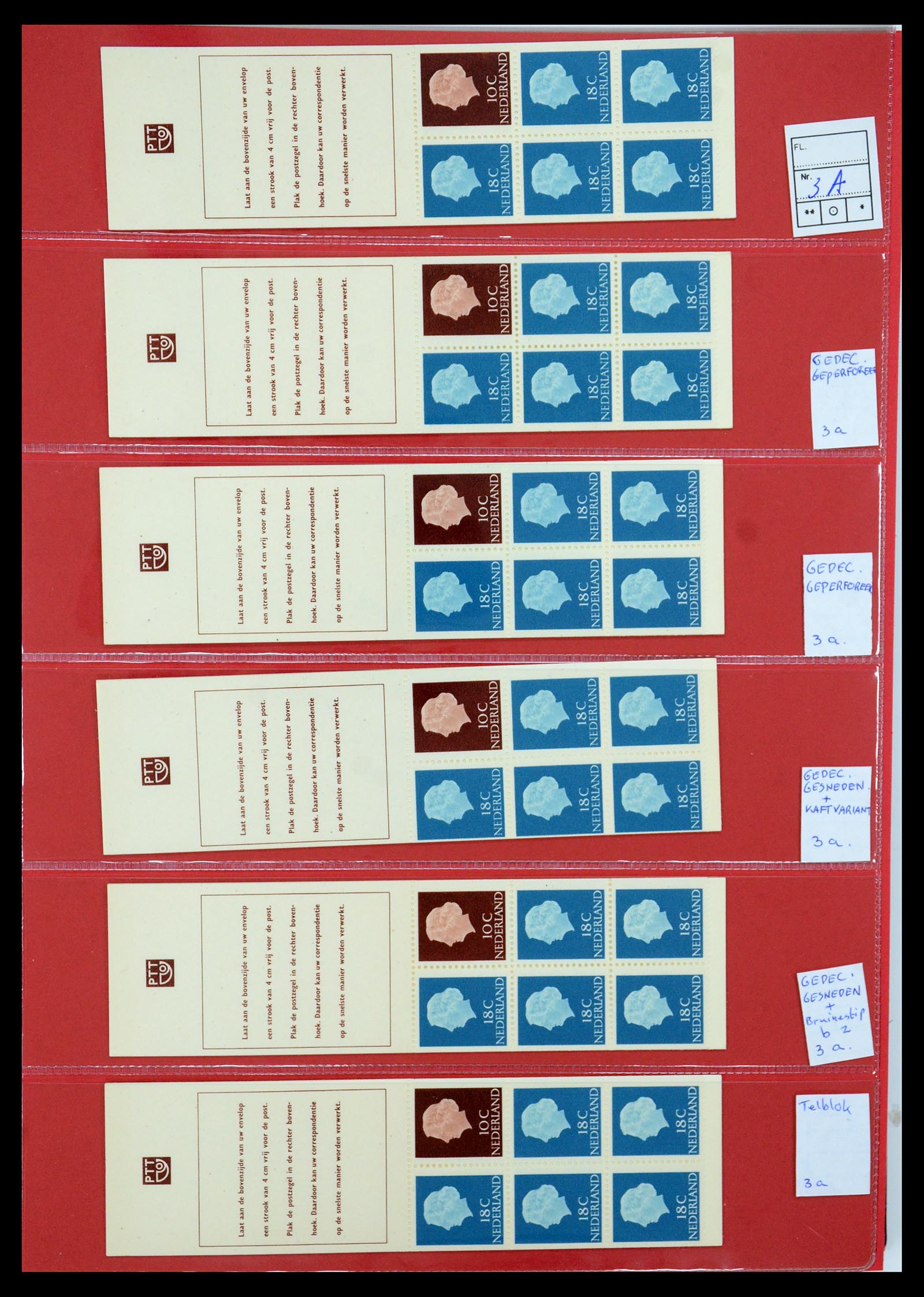 35705 024 - Postzegelverzameling 35705 Nederland automaatboekjes 1964-2000.