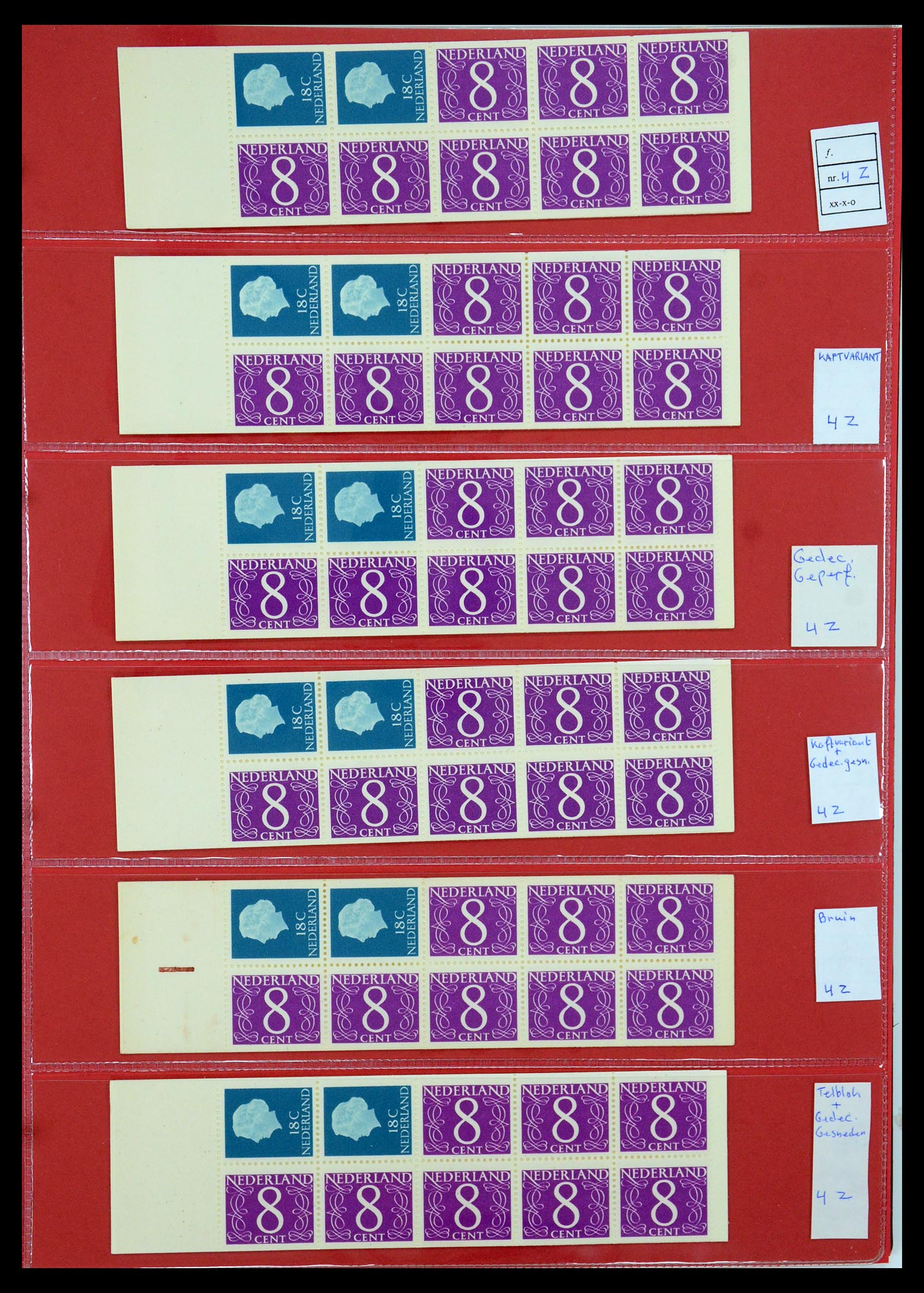35705 029 - Postzegelverzameling 35705 Nederland automaatboekjes 1964-2000.