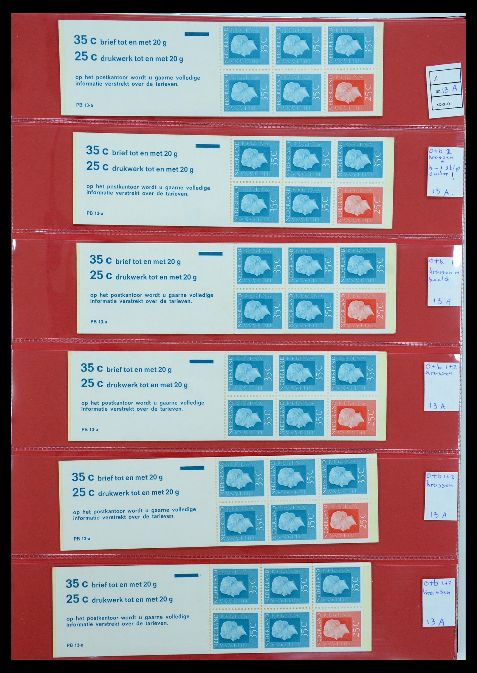 35705 085 - Postzegelverzameling 35705 Nederland automaatboekjes 1964-2000.