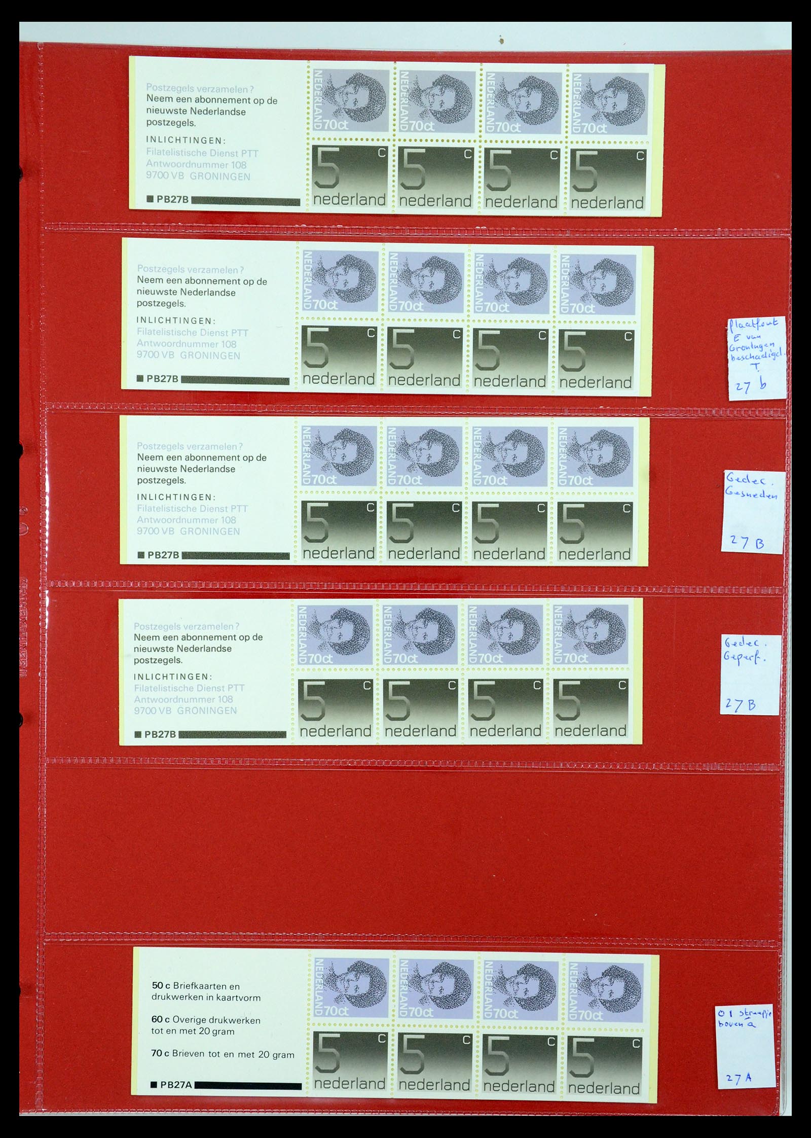 35705 179 - Postzegelverzameling 35705 Nederland automaatboekjes 1964-2000.