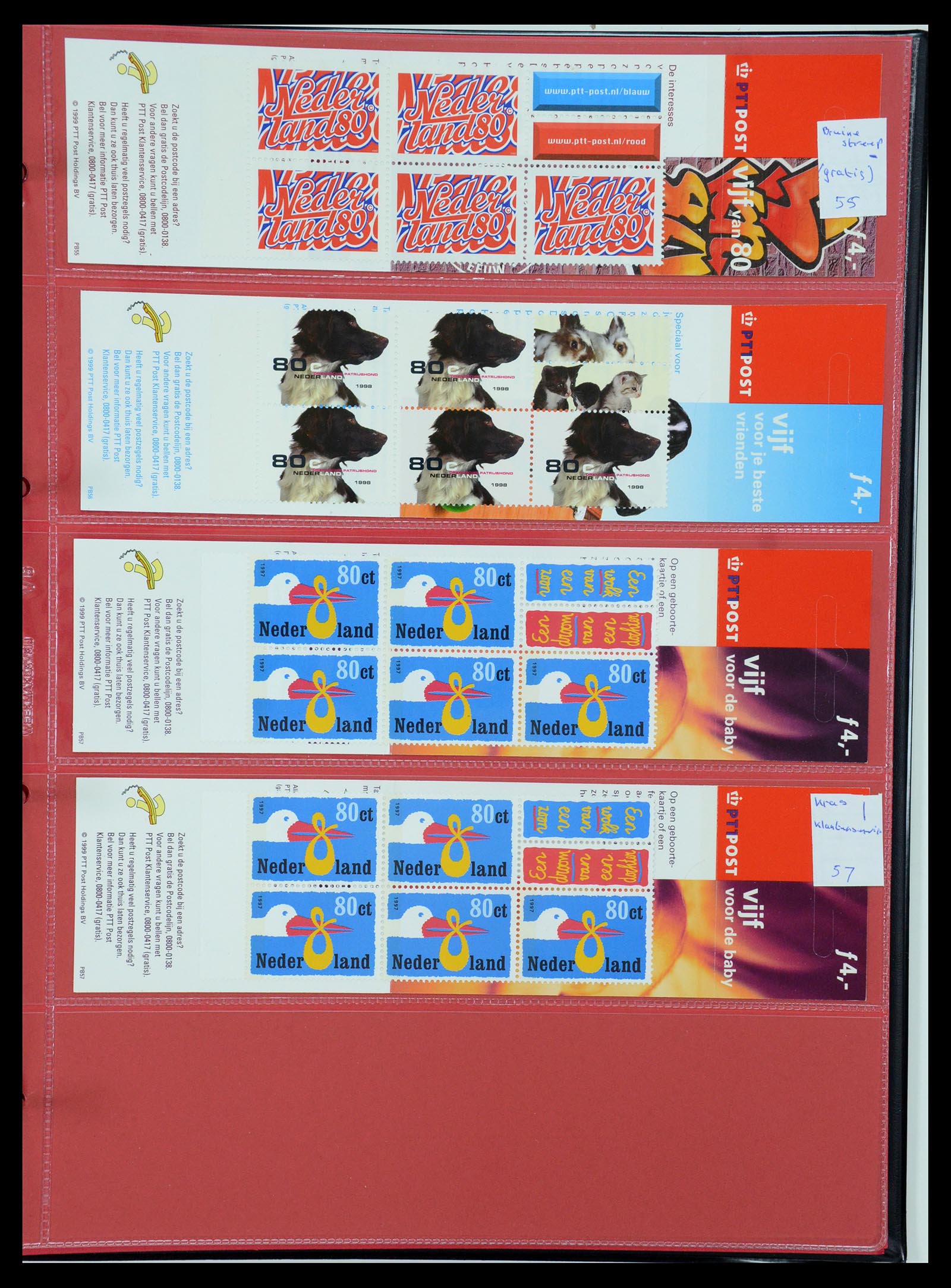 35705 214 - Postzegelverzameling 35705 Nederland automaatboekjes 1964-2000.