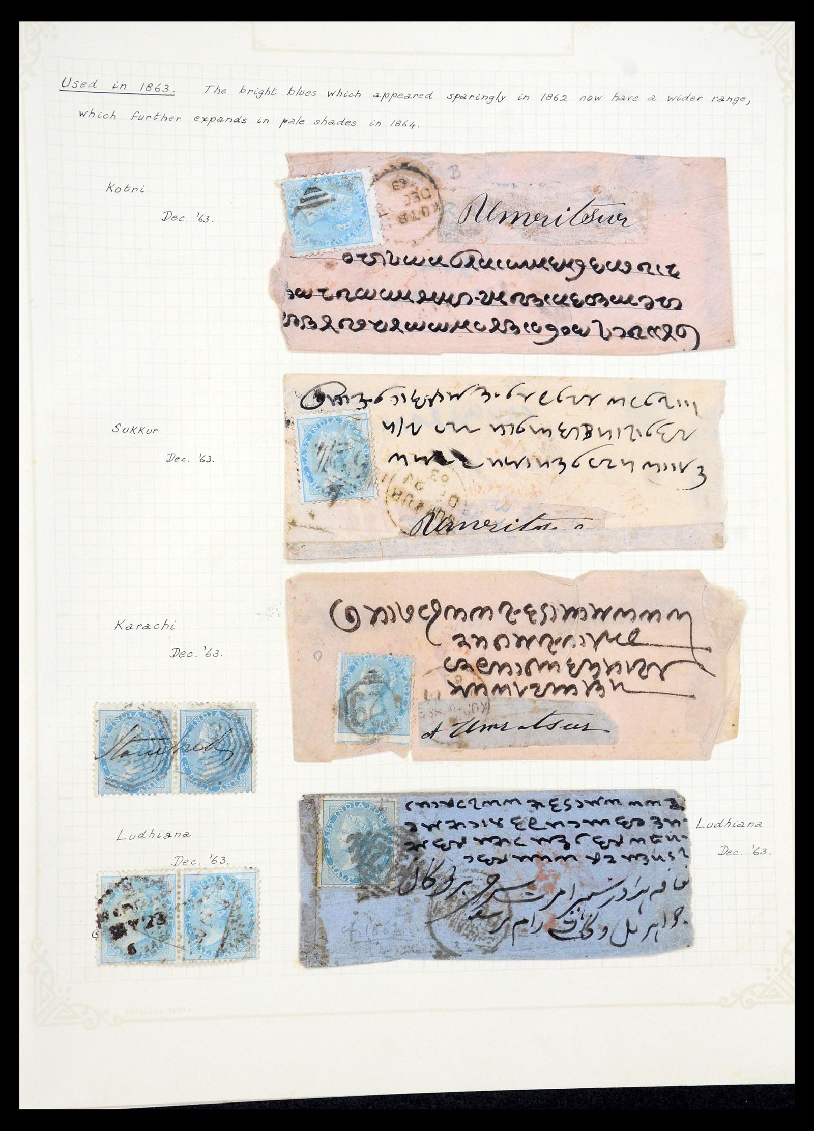 35726 017 - Postzegelverzameling 35726 India 1856-1868.