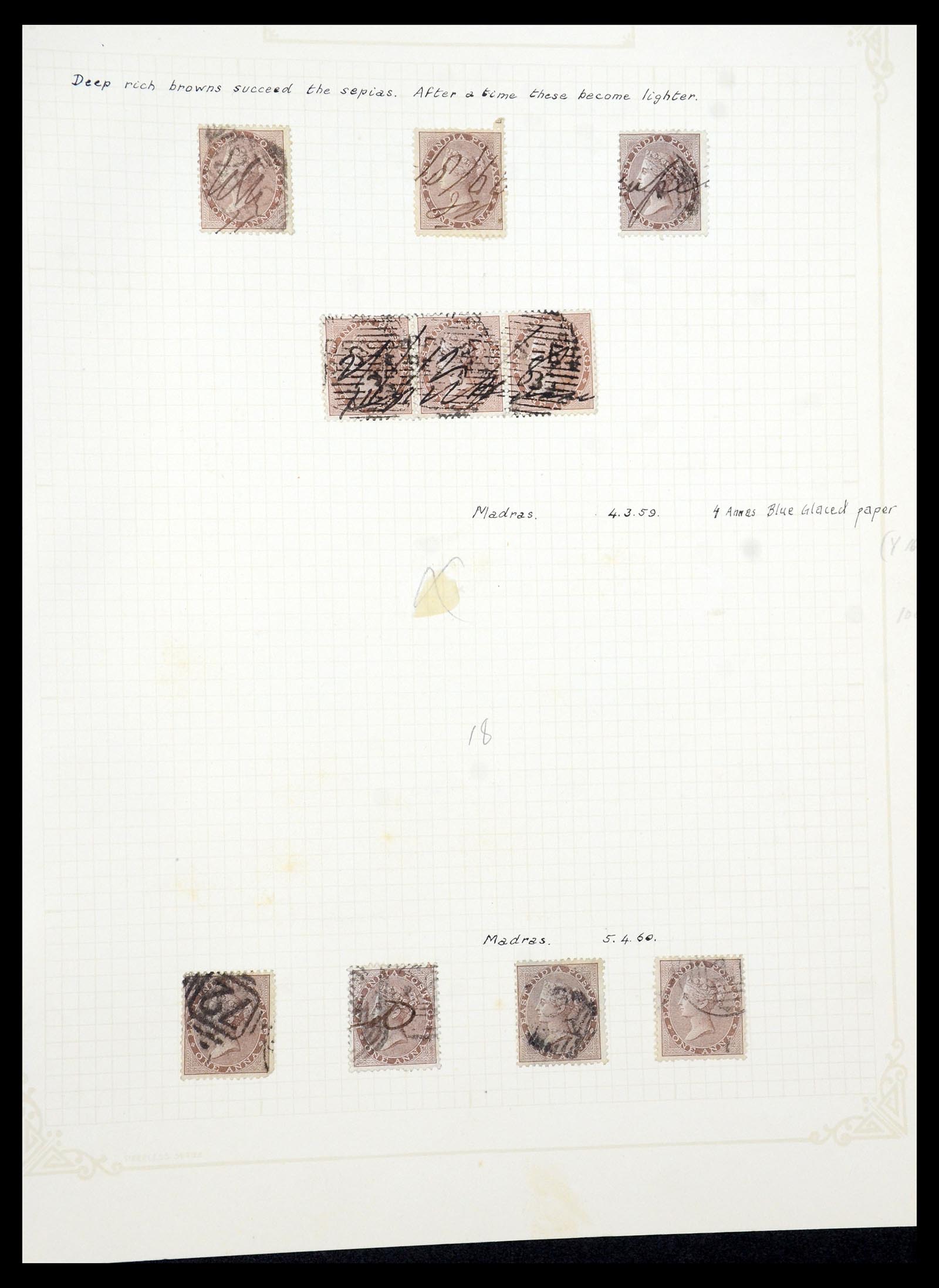 35726 033 - Postzegelverzameling 35726 India 1856-1868.