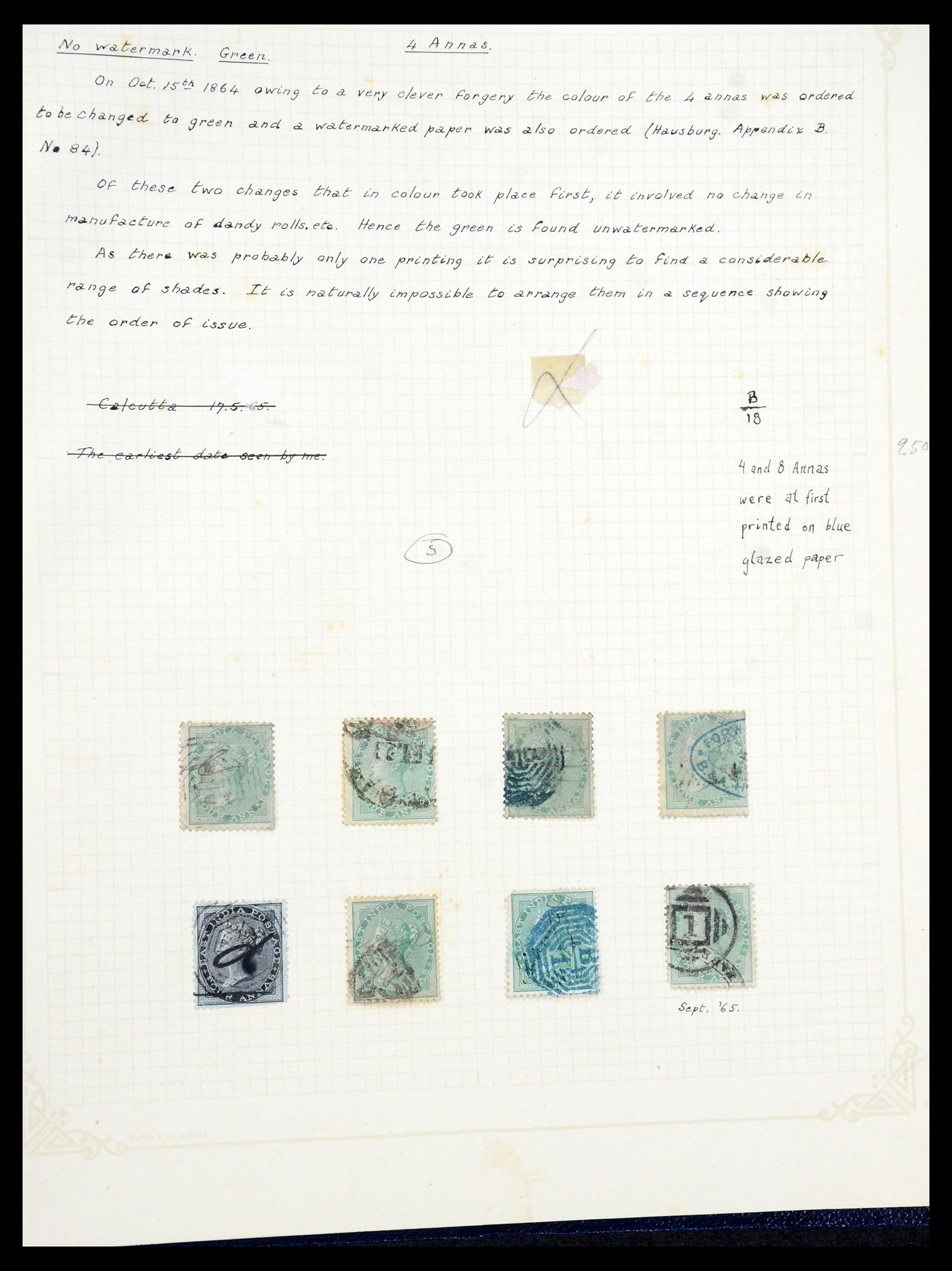 35726 044 - Postzegelverzameling 35726 India 1856-1868.