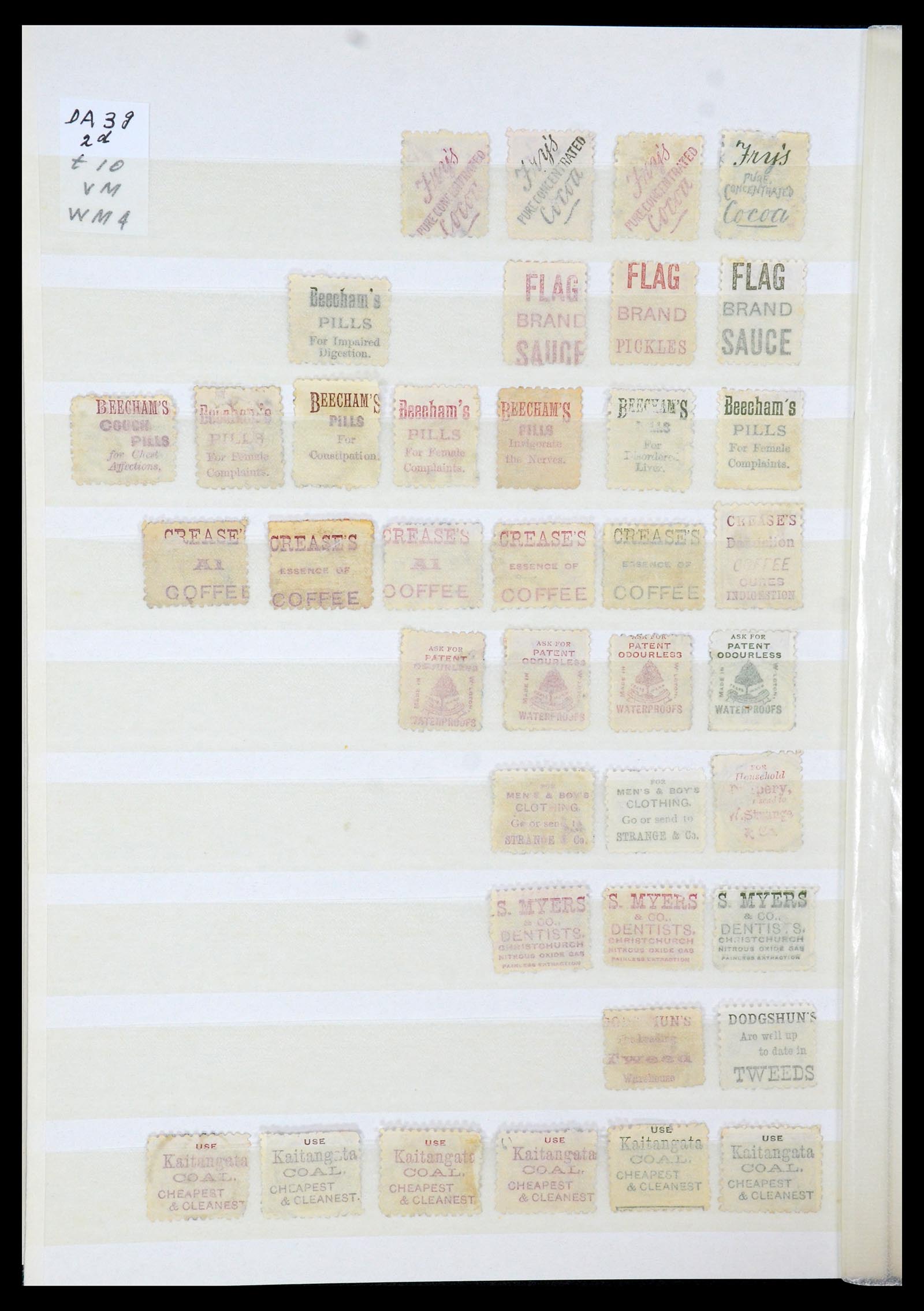35730 007 - Stamp Collection 35730 New Zealand advertising overprints 1882-1897.