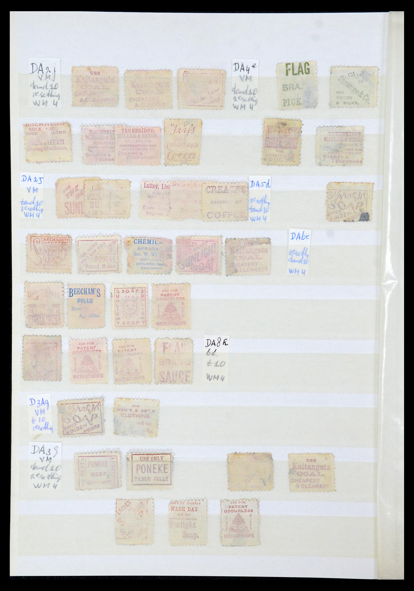 35730 015 - Postzegelverzameling 35730 Nieuw Zeeland reclame opdrukken 1882-1897.