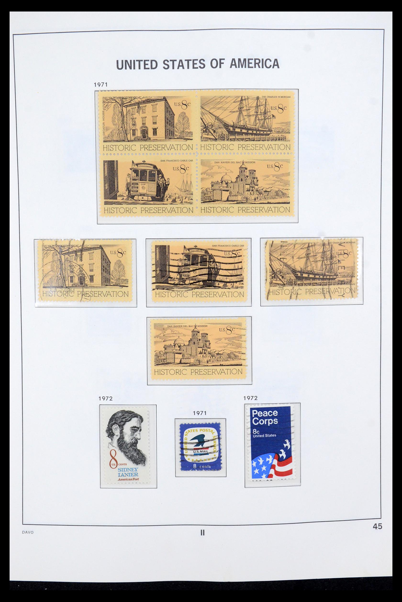 35732 007 - Postzegelverzameling 35732 USA 1970-2001.