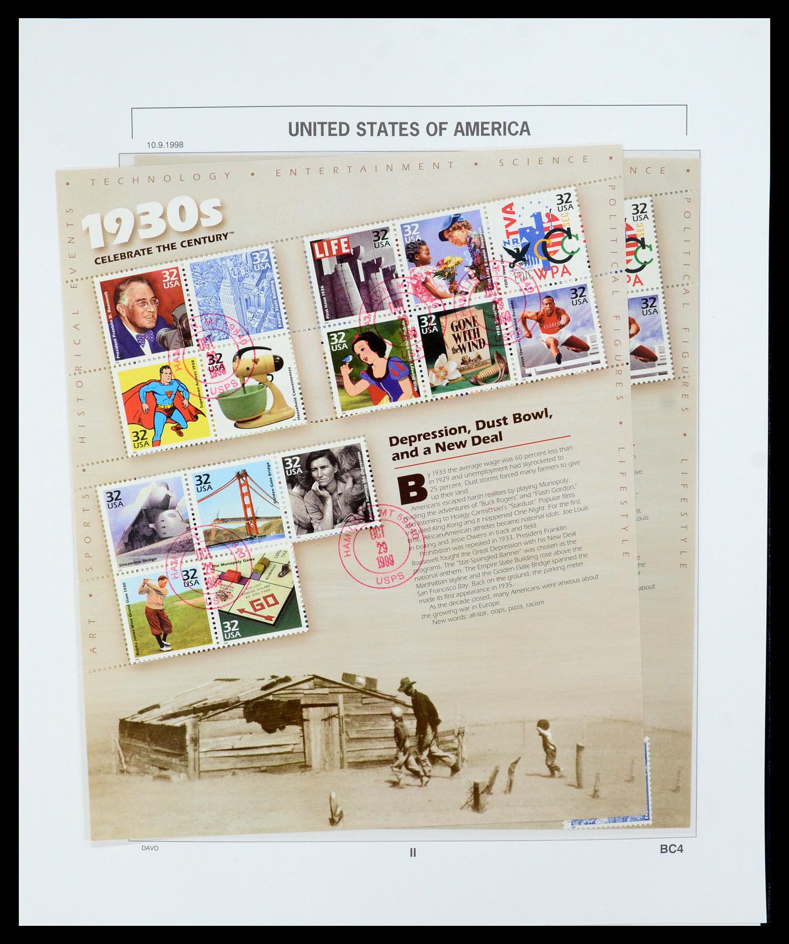 35732 208 - Stamp Collection 35732 USA 1970-2001.