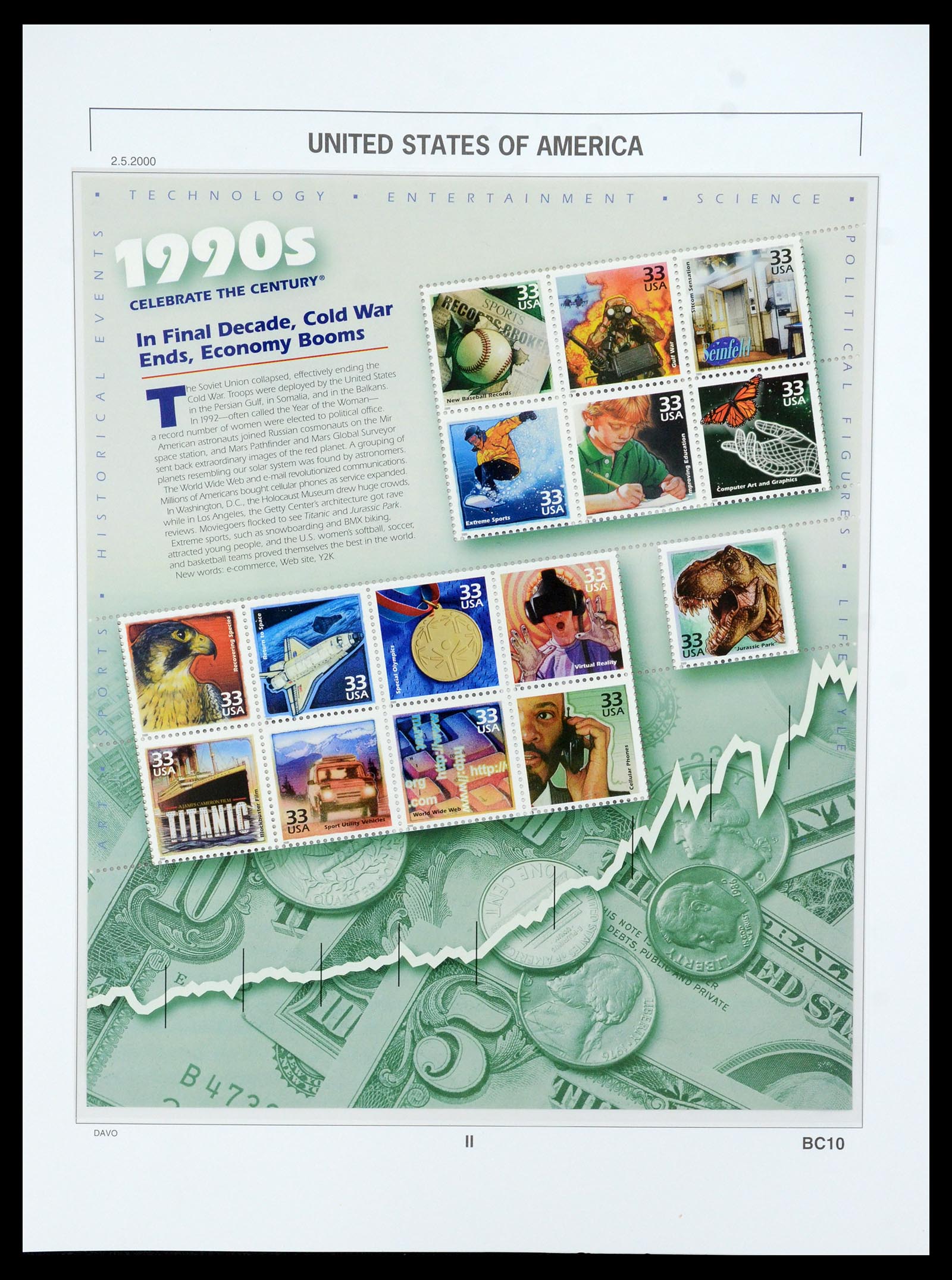 35732 214 - Stamp Collection 35732 USA 1970-2001.