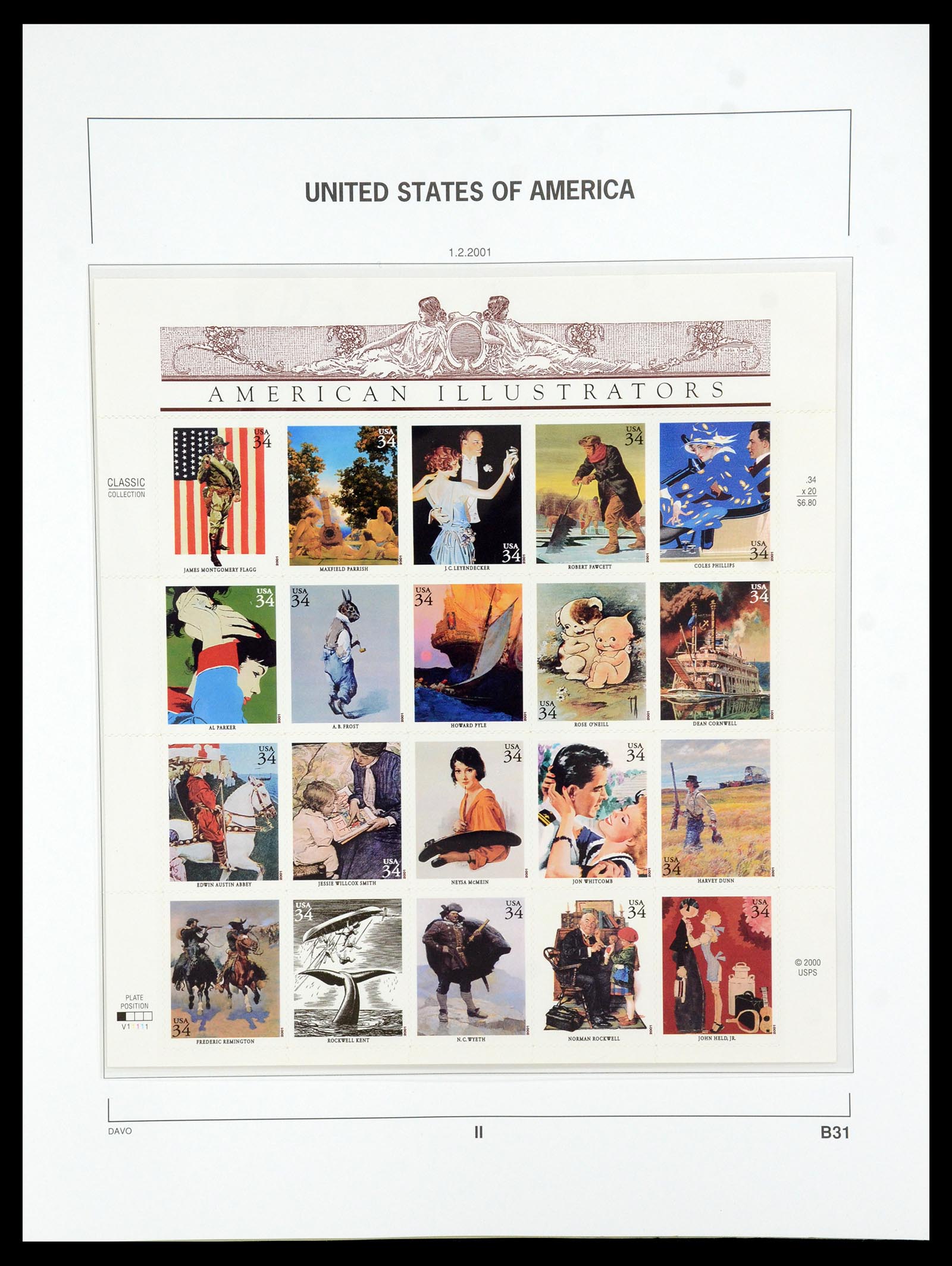 35732 236 - Postzegelverzameling 35732 USA 1970-2001.