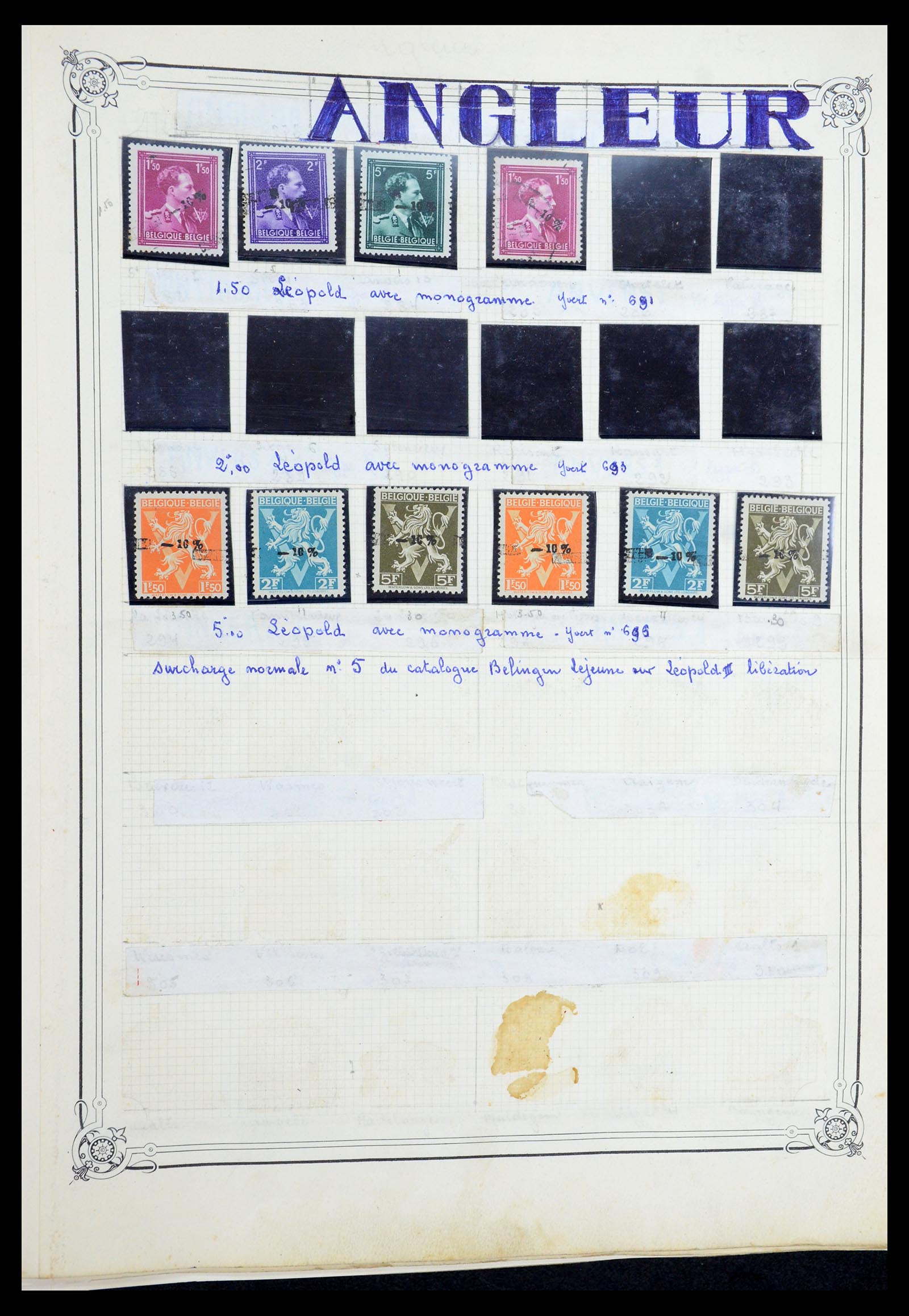 35733 003 - Stamp Collection 35733 Belgium 1946 -10% overprints.