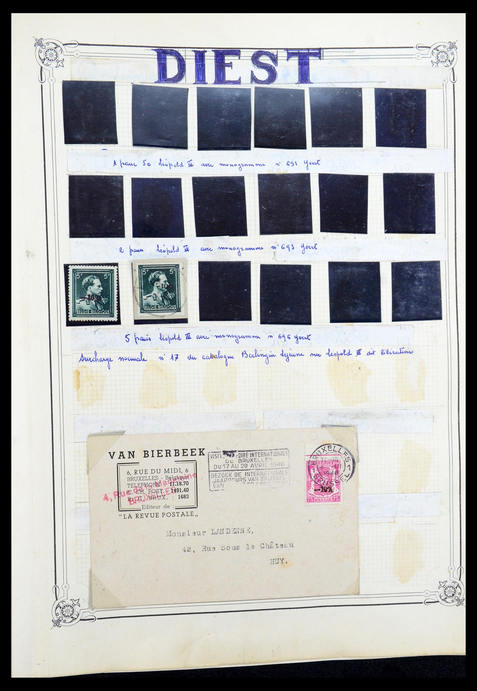 35733 006 - Stamp Collection 35733 Belgium 1946 -10% overprints.
