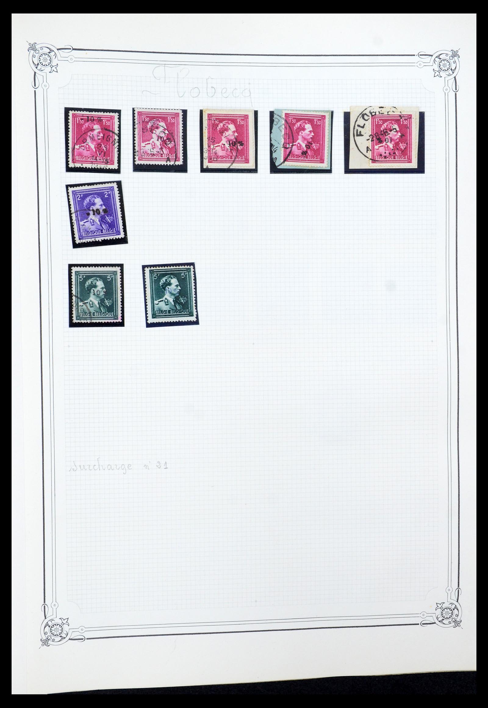 35733 007 - Stamp Collection 35733 Belgium 1946 -10% overprints.