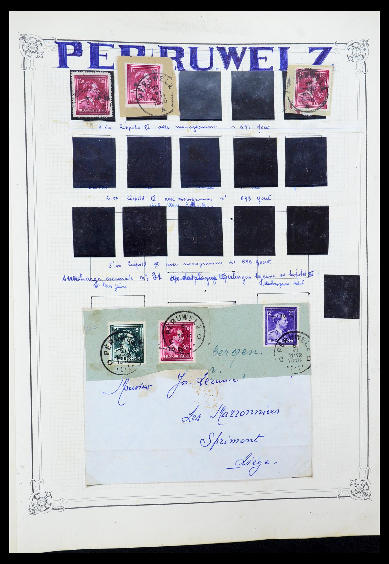 35733 010 - Stamp Collection 35733 Belgium 1946 -10% overprints.