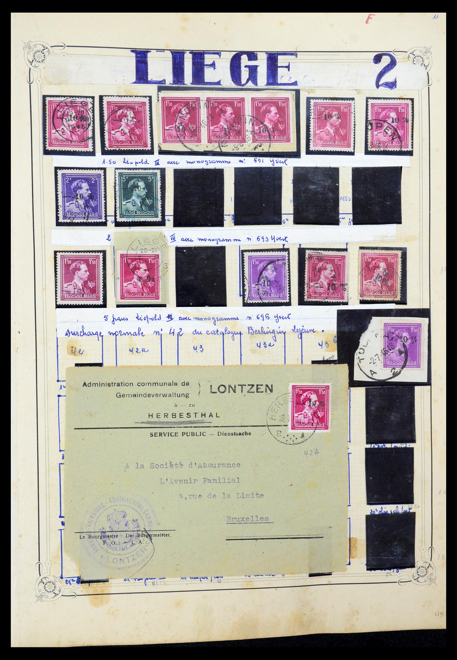 35733 012 - Stamp Collection 35733 Belgium 1946 -10% overprints.
