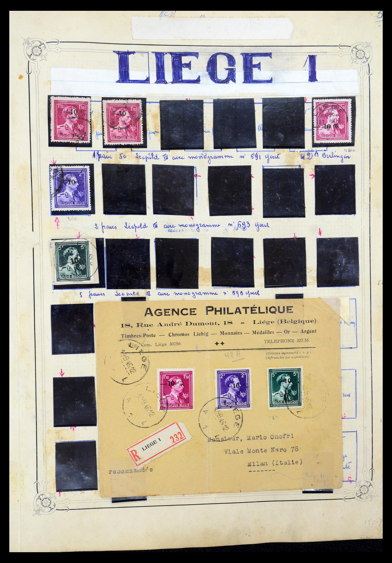 35733 014 - Stamp Collection 35733 Belgium 1946 -10% overprints.