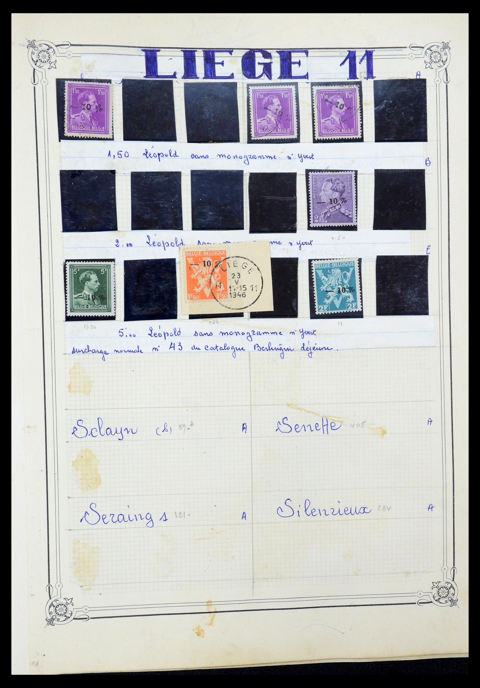 35733 016 - Stamp Collection 35733 Belgium 1946 -10% overprints.