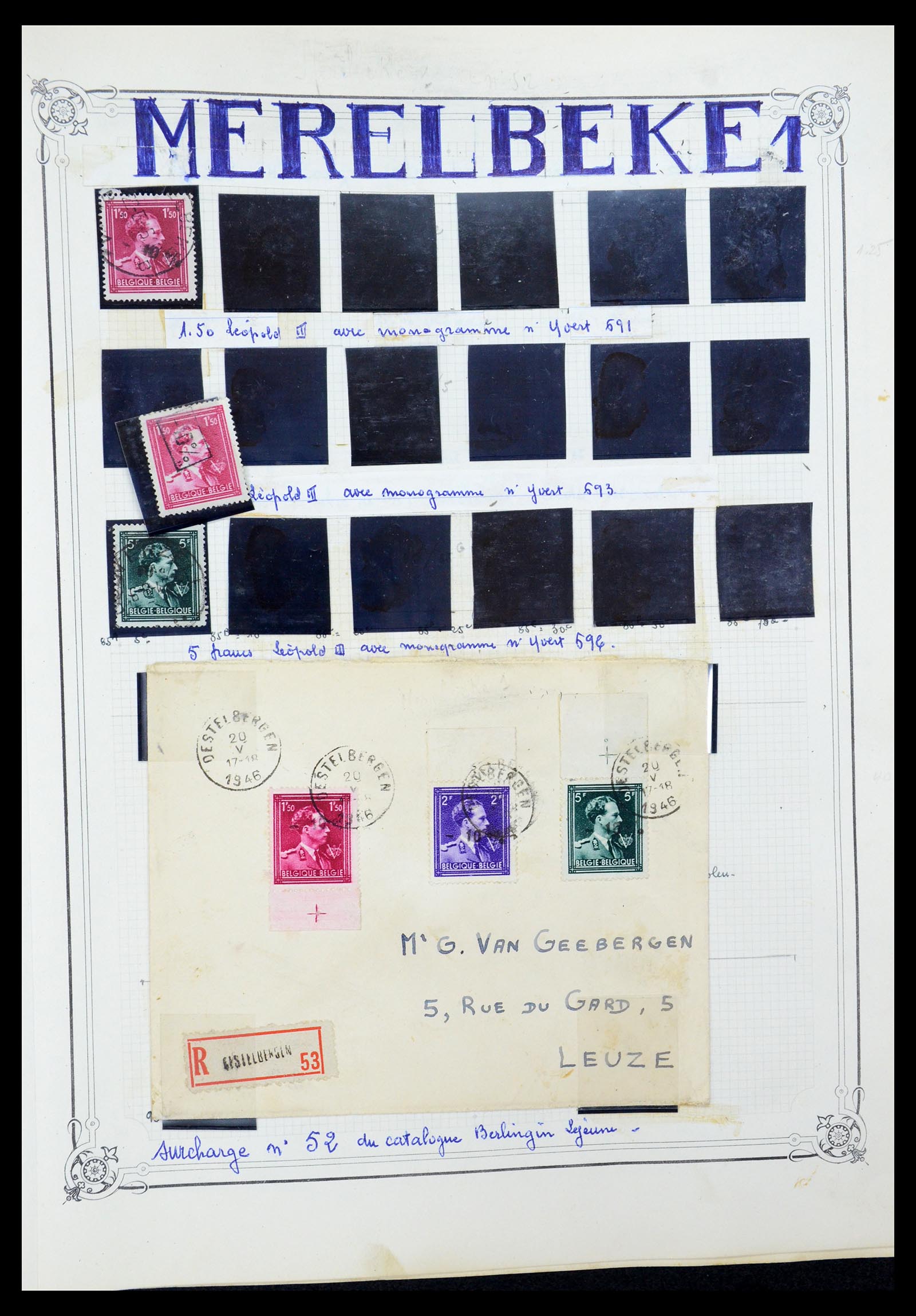 35733 019 - Stamp Collection 35733 Belgium 1946 -10% overprints.