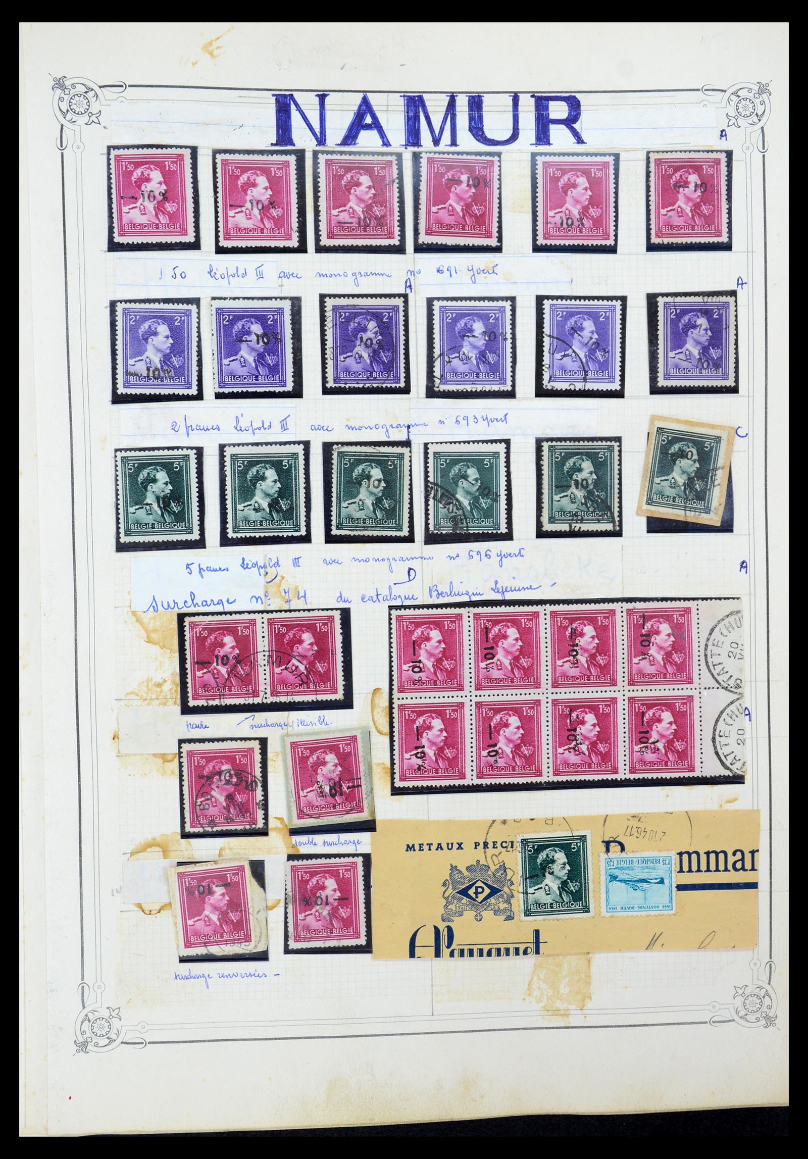 35733 024 - Stamp Collection 35733 Belgium 1946 -10% overprints.
