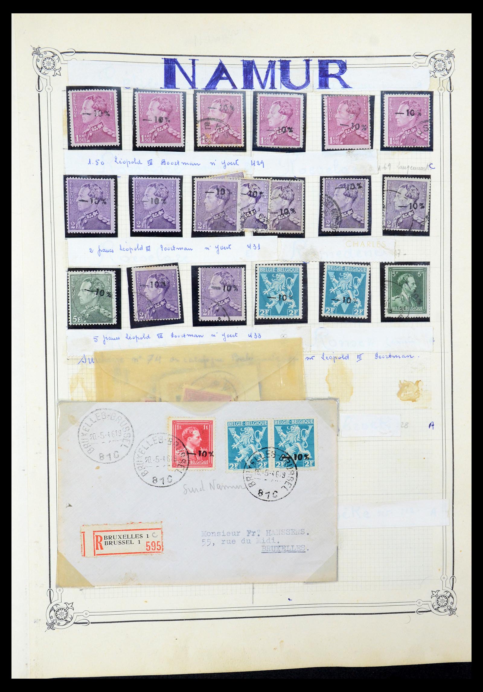 35733 026 - Stamp Collection 35733 Belgium 1946 -10% overprints.