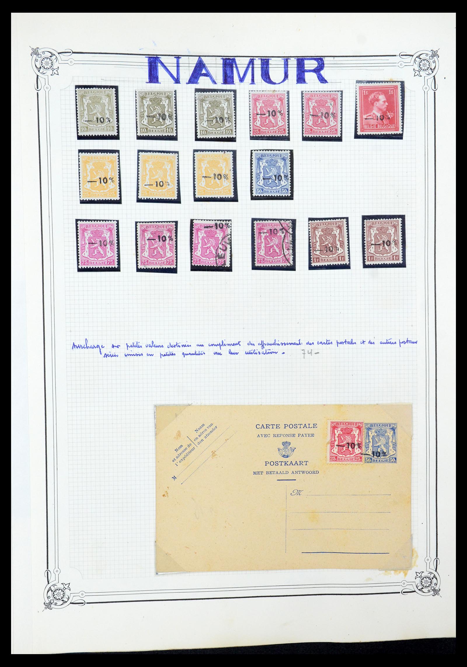 35733 028 - Stamp Collection 35733 Belgium 1946 -10% overprints.