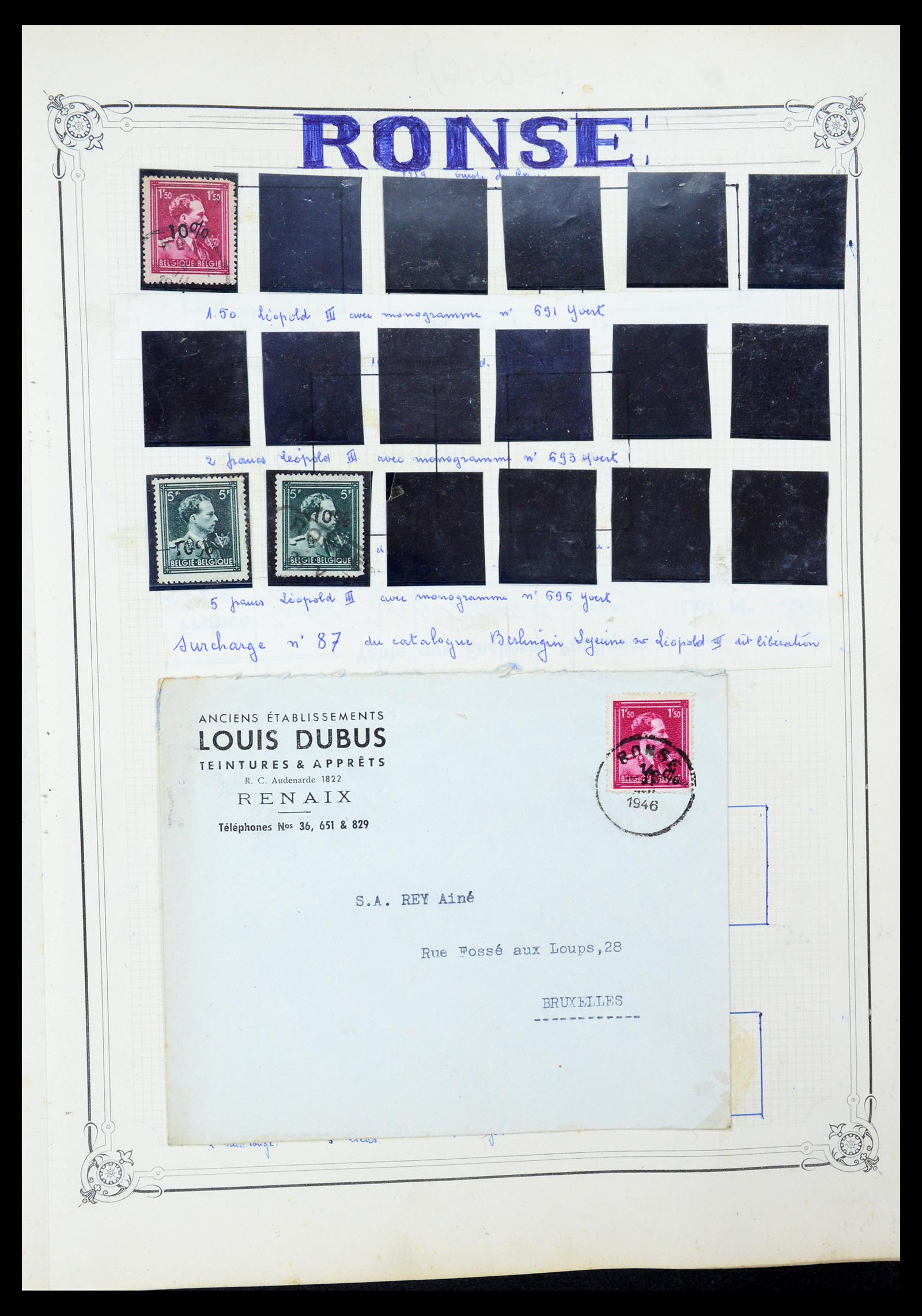 35733 030 - Stamp Collection 35733 Belgium 1946 -10% overprints.