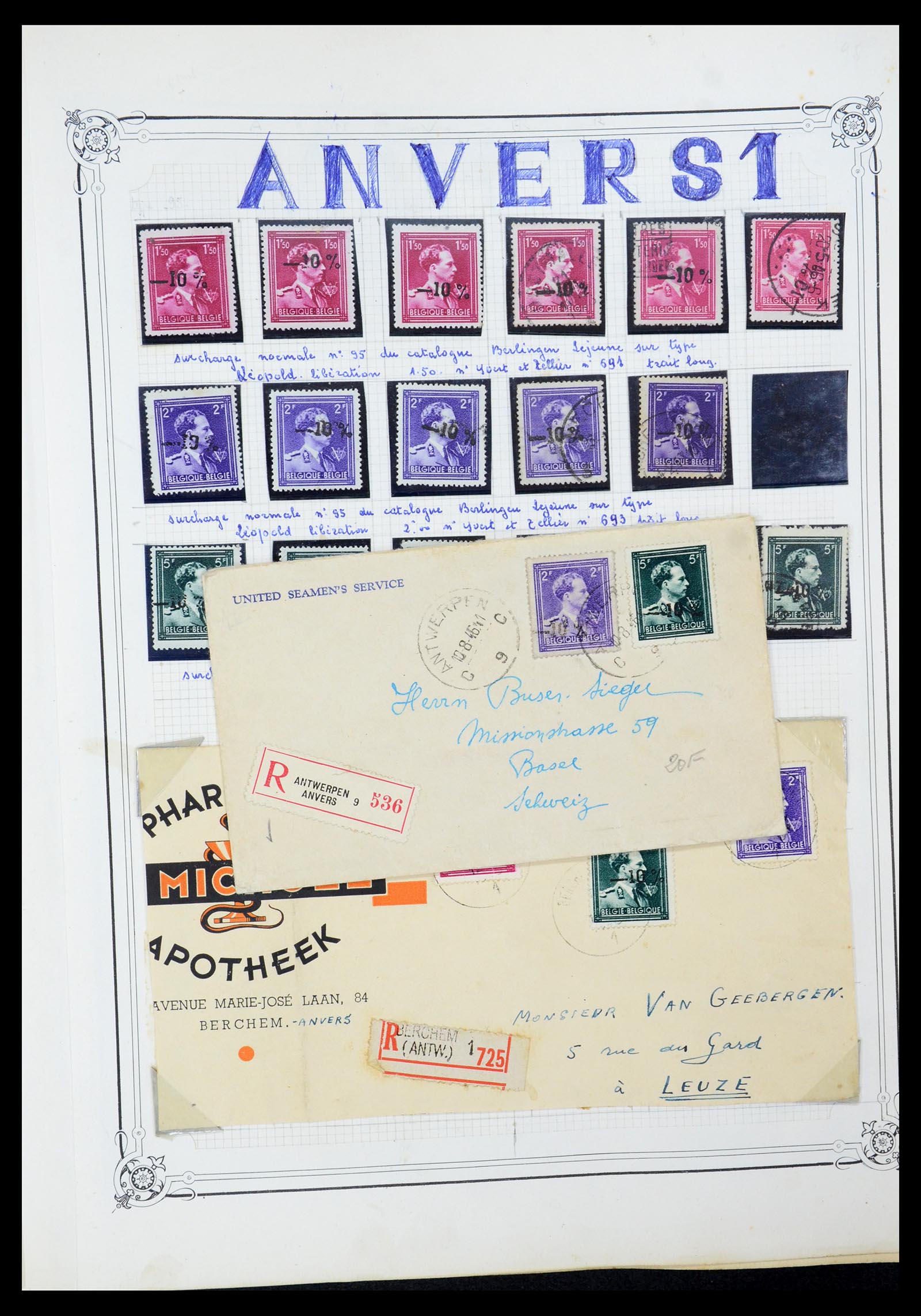 35733 032 - Stamp Collection 35733 Belgium 1946 -10% overprints.