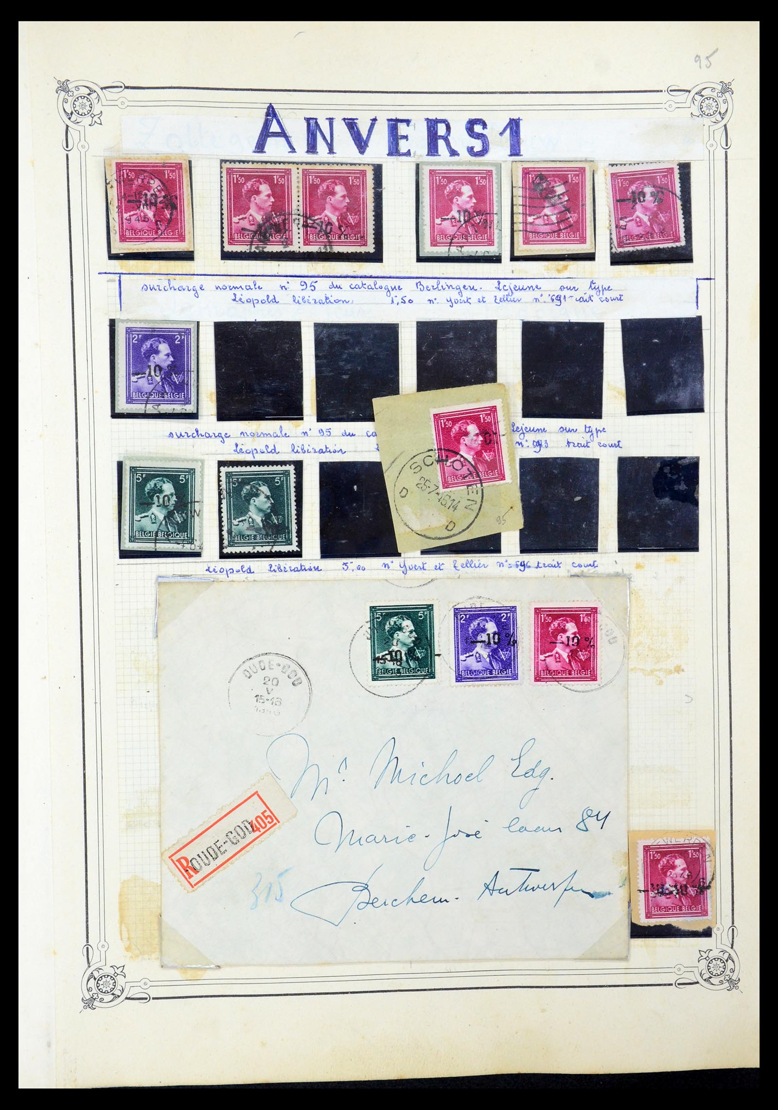 35733 033 - Stamp Collection 35733 Belgium 1946 -10% overprints.